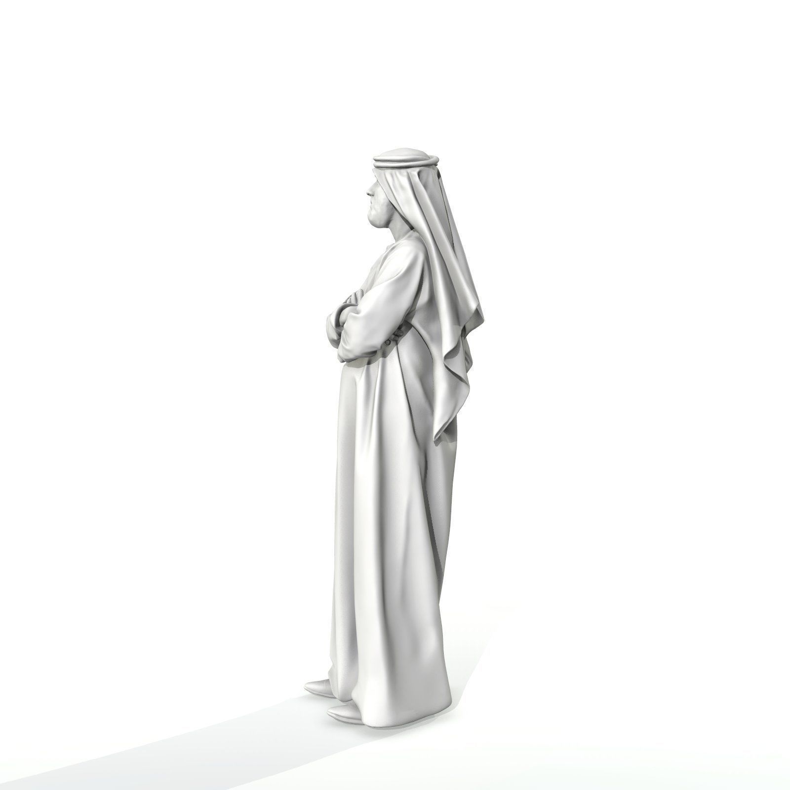 Arab Man Wearing White Thawb Cross-Arm ArMan0003-HD2-O01P02-S 3D model_13