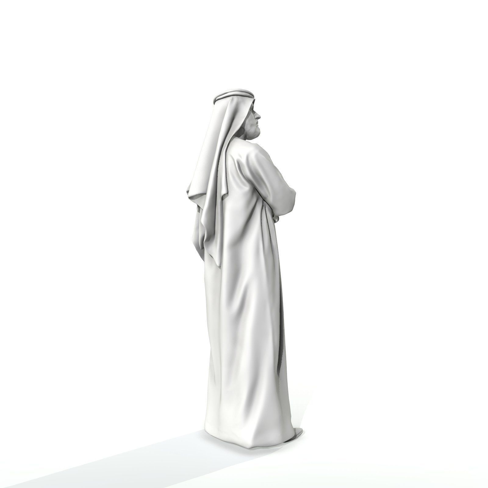 Arab Man Wearing White Thawb Cross-Arm ArMan0003-HD2-O01P02-S 3D model_8