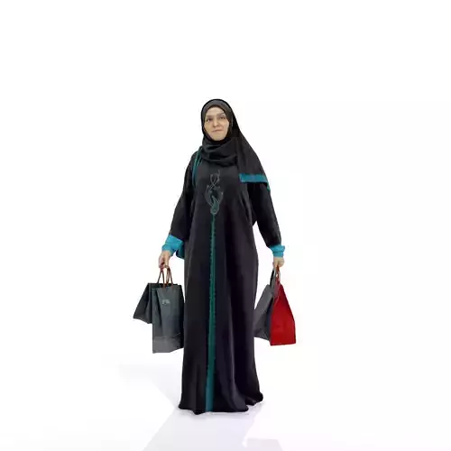 Arabic Woman Carrying Shopping Bags ArWom0005-HD2-O01P06-S