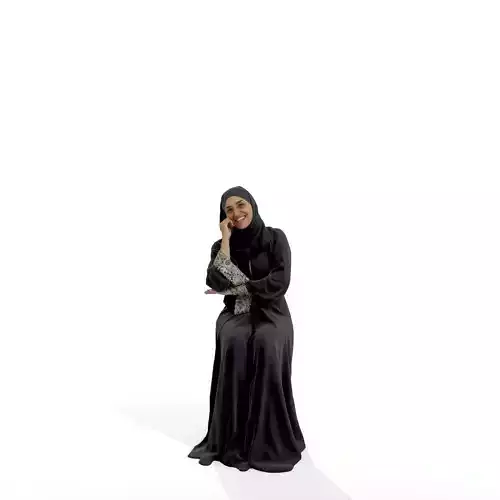 Siting Arabic Woman Talking on the Phone ArWom0005-HD2-O01P01-S