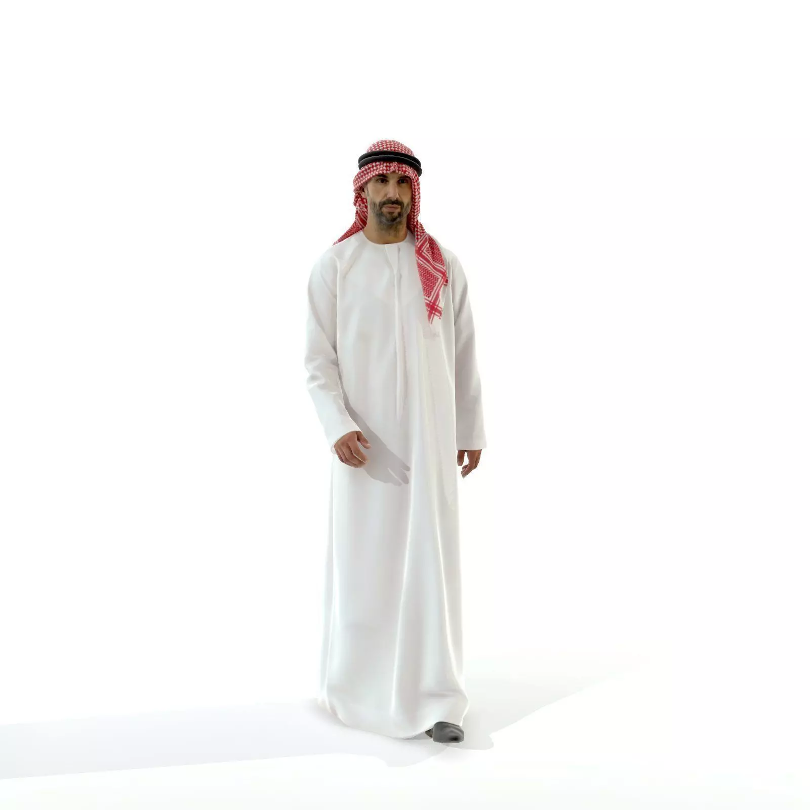 Standing Arab Man Wearing White Thawb ArMan0004-HD2-O01P02-S 3D model