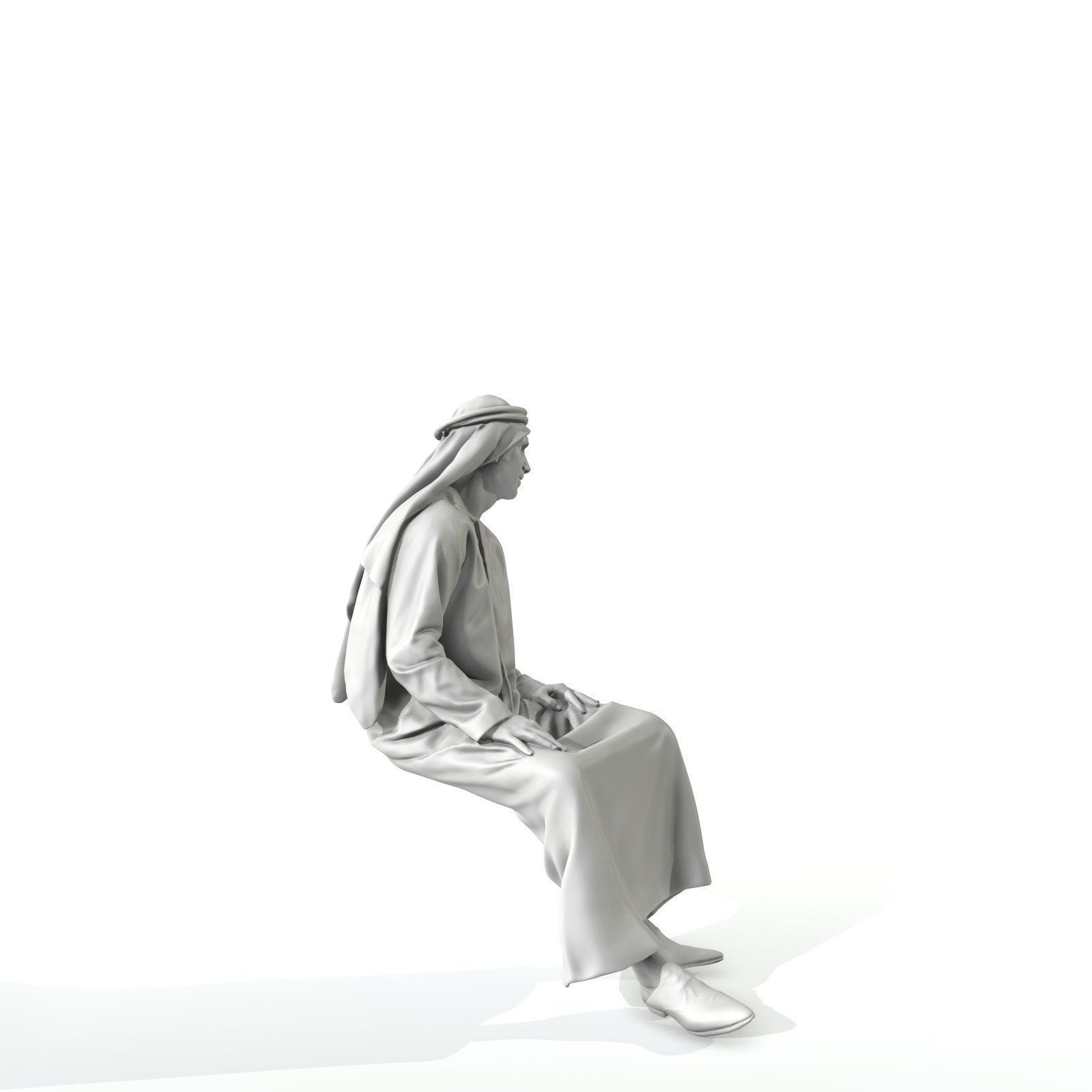 Sitting Arab Man Wearing White Thawb ArMan0004-HD2-O01P01-S 3D model_5