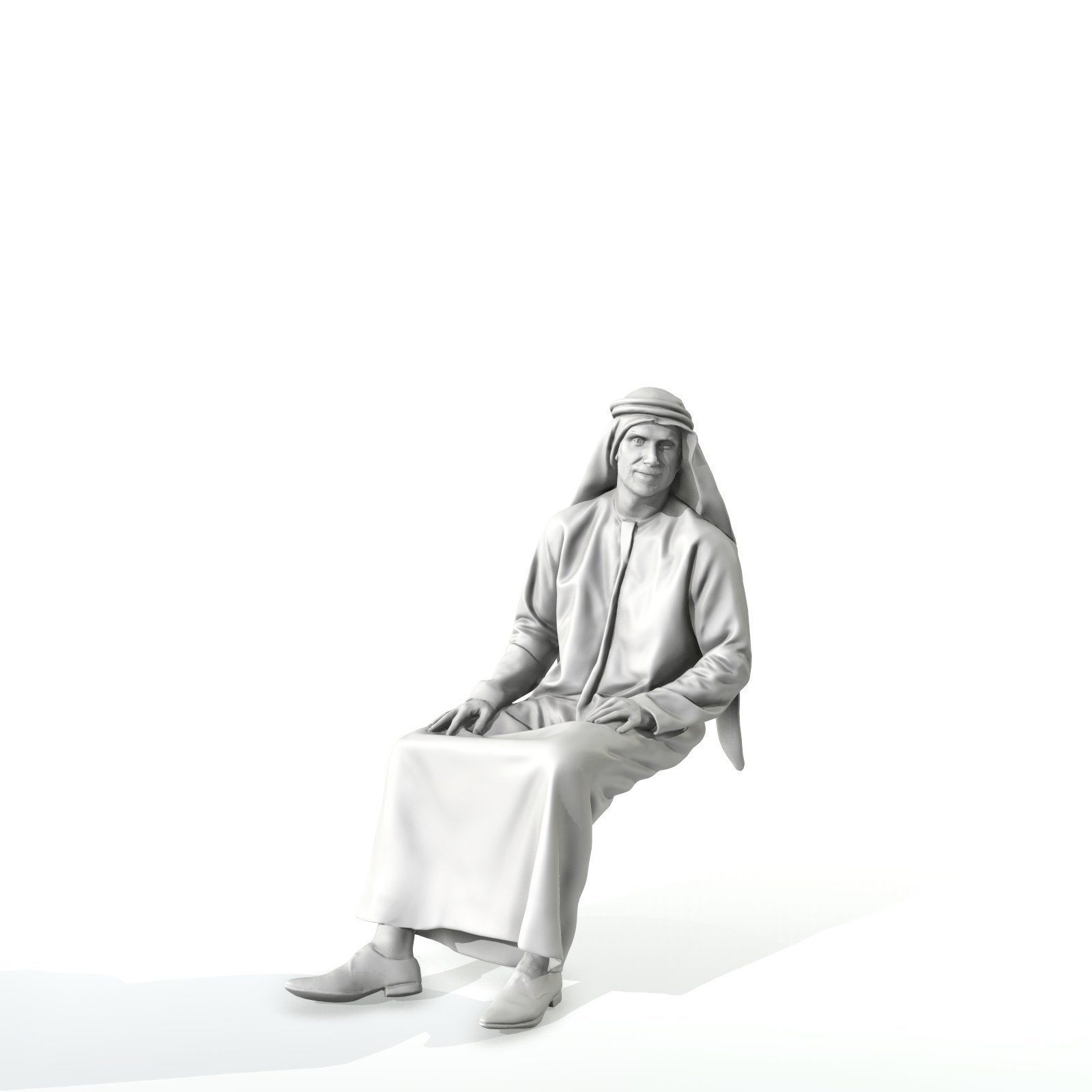 Sitting Arab Man Wearing White Thawb ArMan0004-HD2-O01P01-S 3D model_19