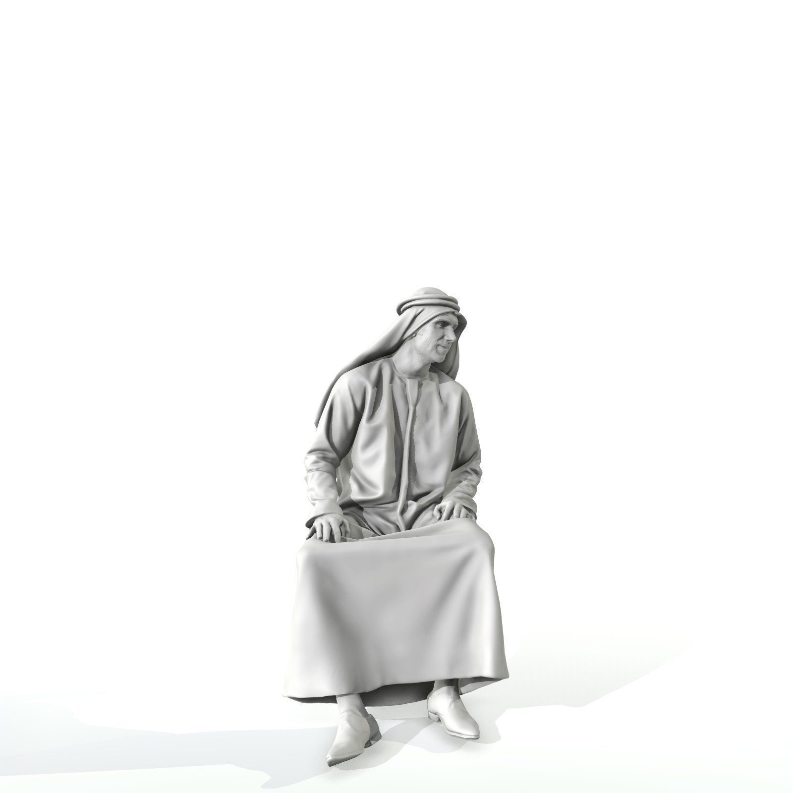 Sitting Arab Man Wearing White Thawb ArMan0004-HD2-O01P01-S 3D model_36