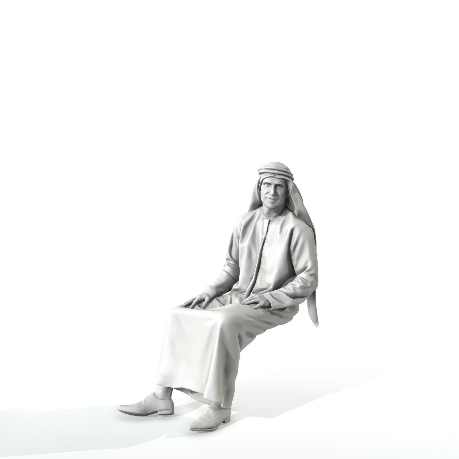 Sitting Arab Man Wearing White Thawb ArMan0004-HD2-O01P01-S 3D model_56
