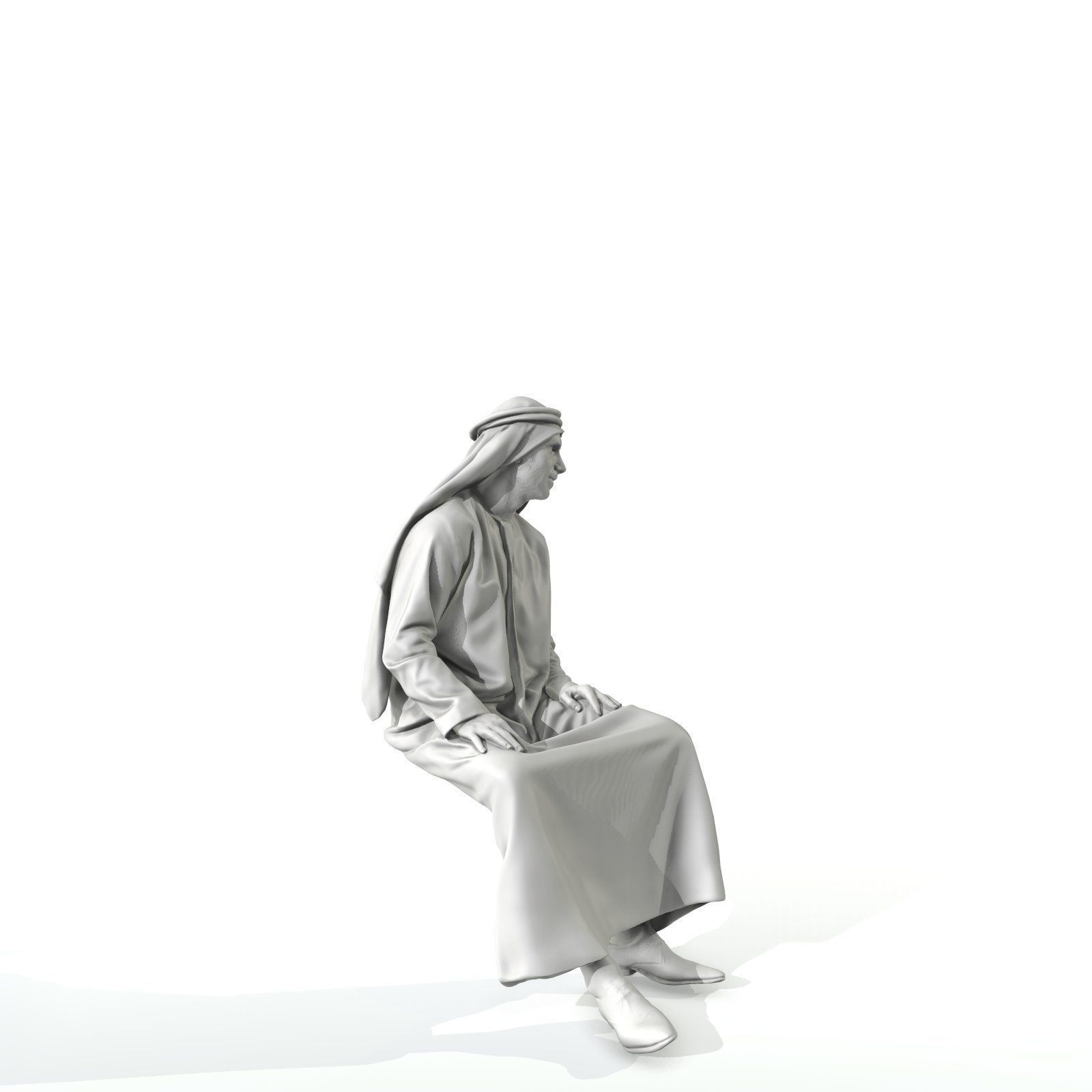 Sitting Arab Man Wearing White Thawb ArMan0004-HD2-O01P01-S 3D model_67