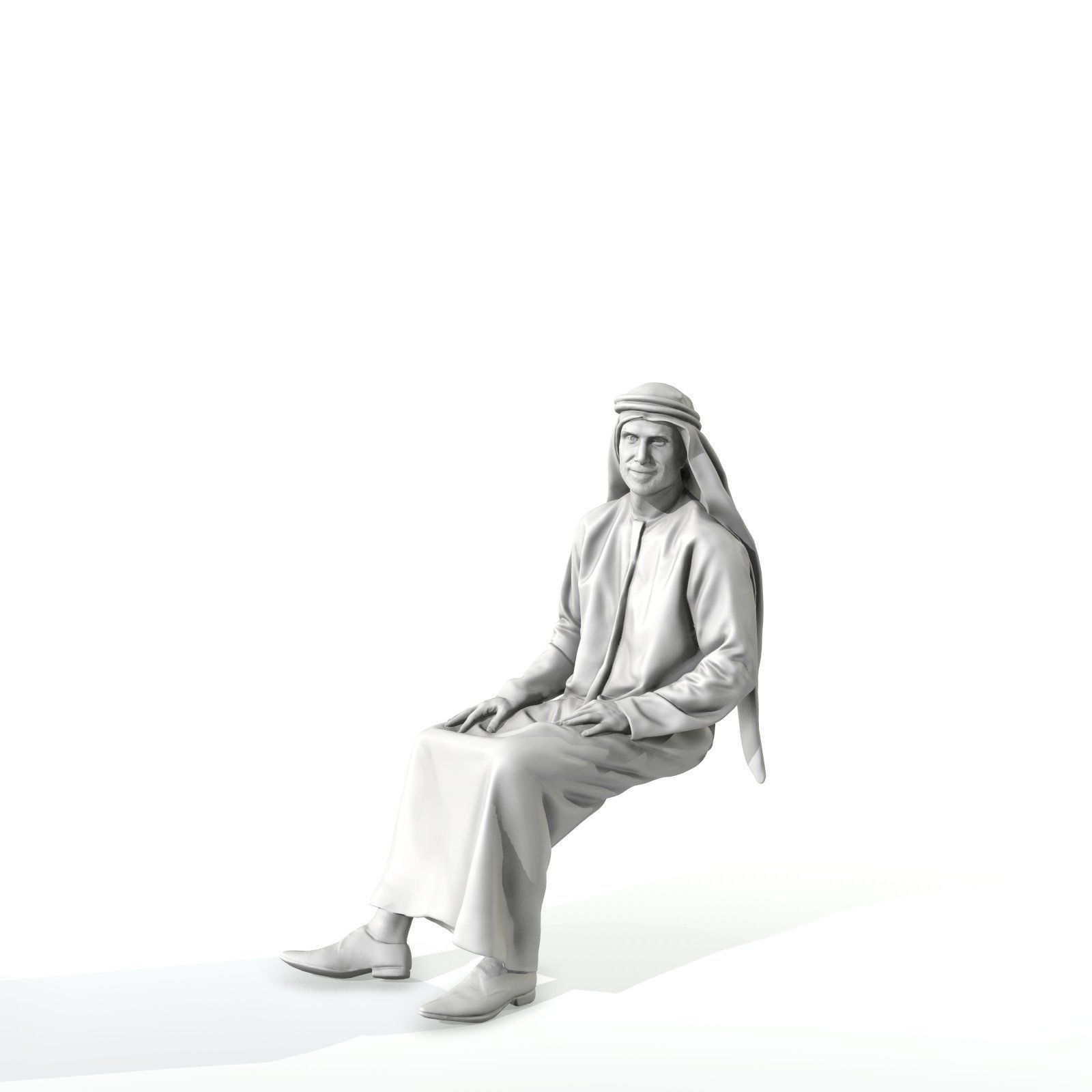 Sitting Arab Man Wearing White Thawb ArMan0004-HD2-O01P01-S 3D model_13
