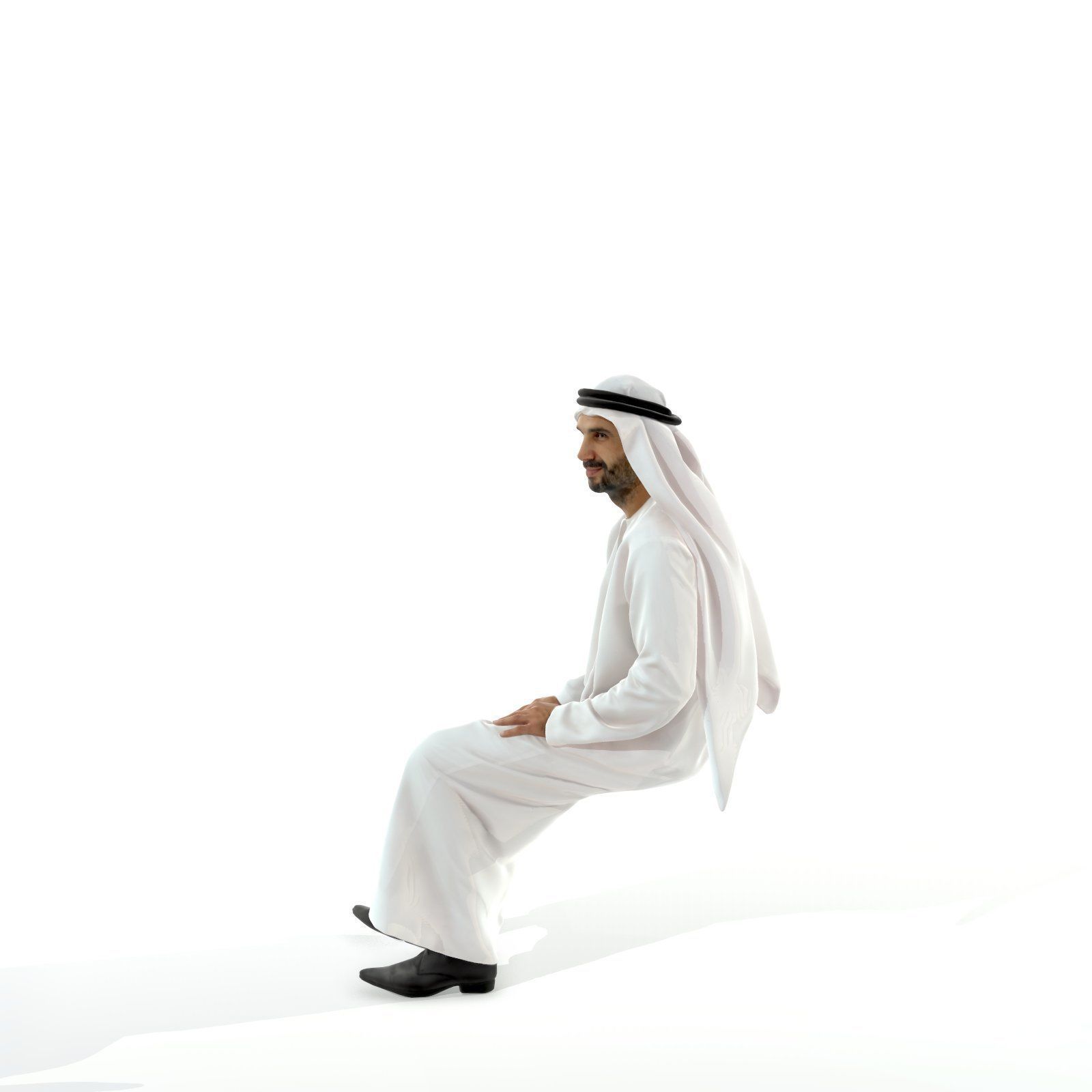 Sitting Arab Man Wearing White Thawb ArMan0004-HD2-O01P01-S 3D model_10
