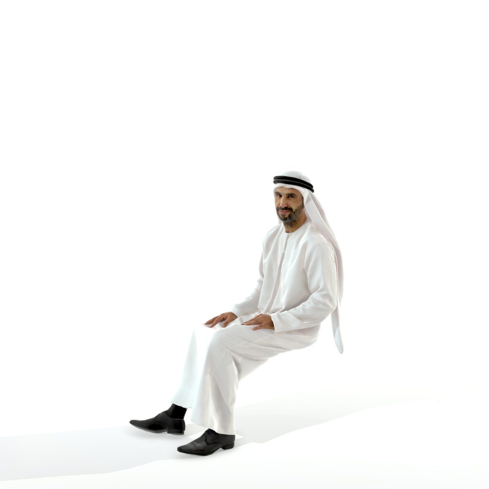 Sitting Arab Man Wearing White Thawb ArMan0004-HD2-O01P01-S 3D model_17