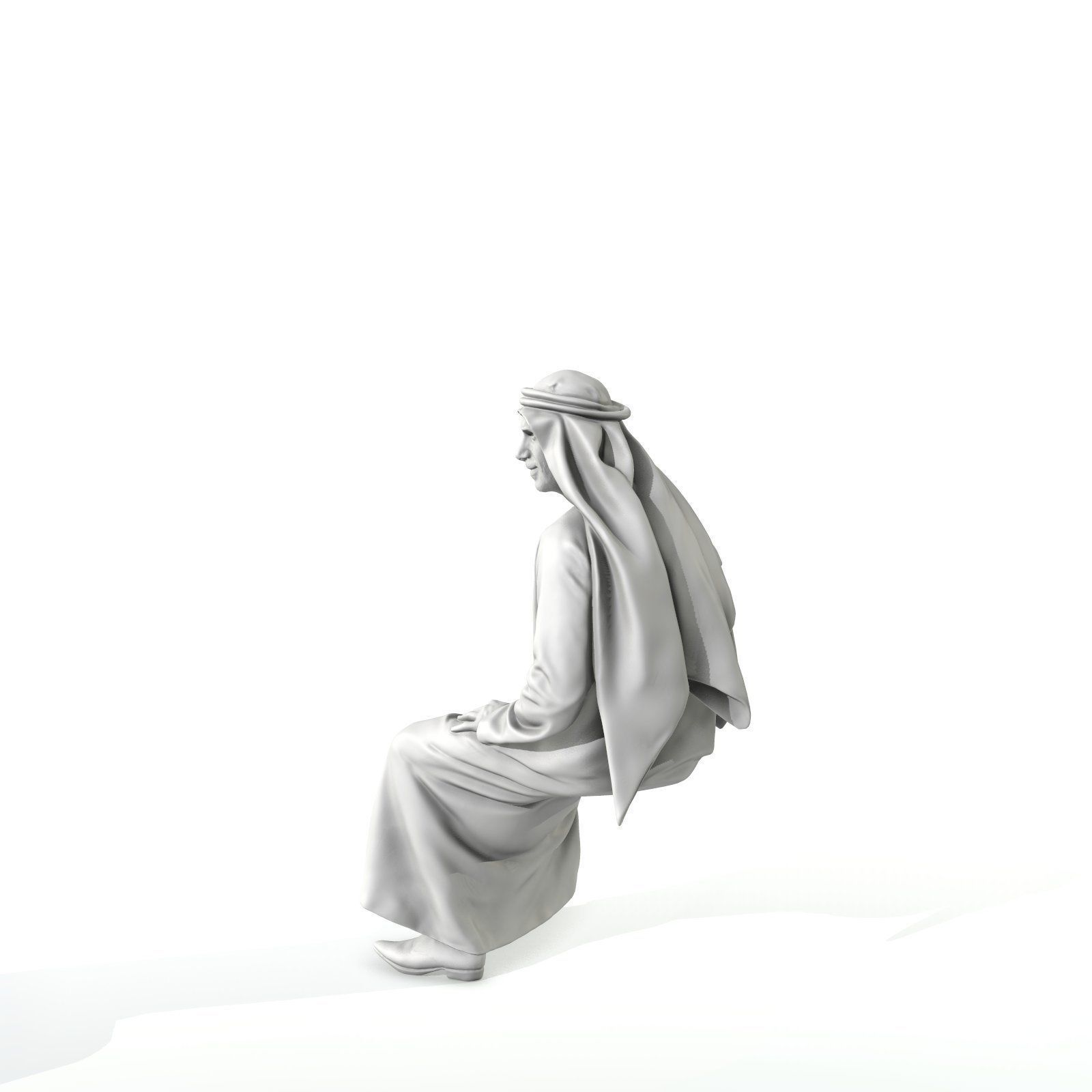 Sitting Arab Man Wearing White Thawb ArMan0004-HD2-O01P01-S 3D model_8