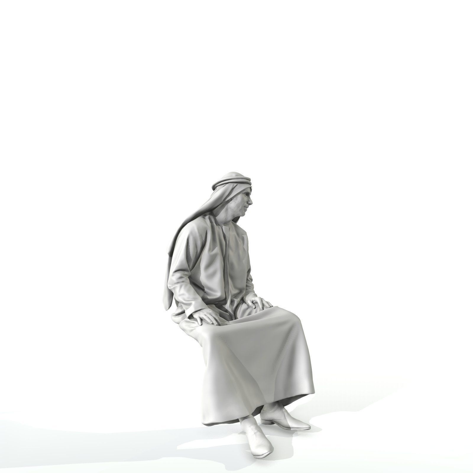 Sitting Arab Man Wearing White Thawb ArMan0004-HD2-O01P01-S 3D model_22