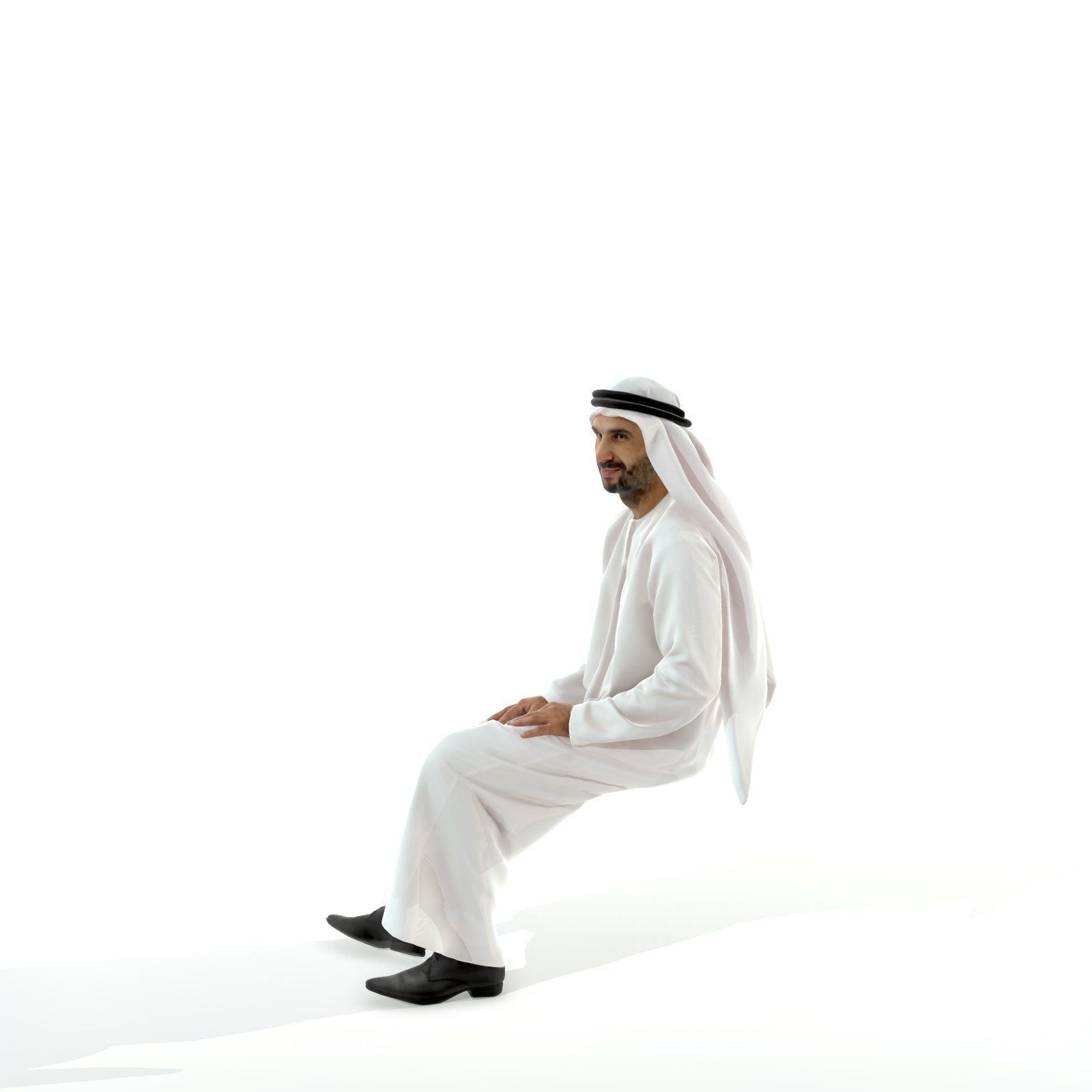 Sitting Arab Man Wearing White Thawb ArMan0004-HD2-O01P01-S 3D model_74