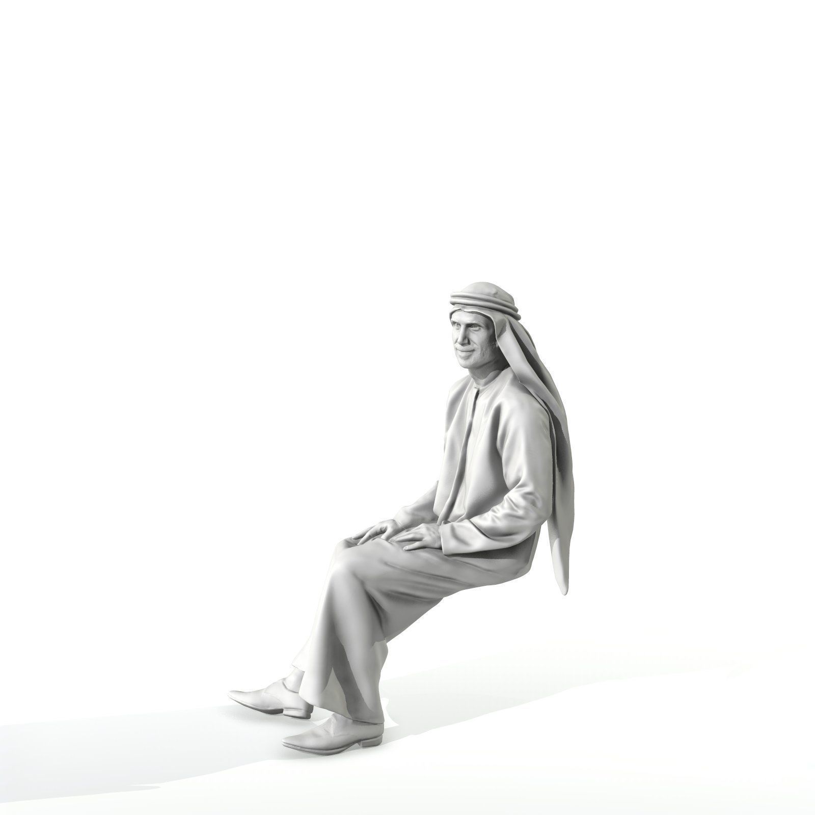 Sitting Arab Man Wearing White Thawb ArMan0004-HD2-O01P01-S 3D model_29