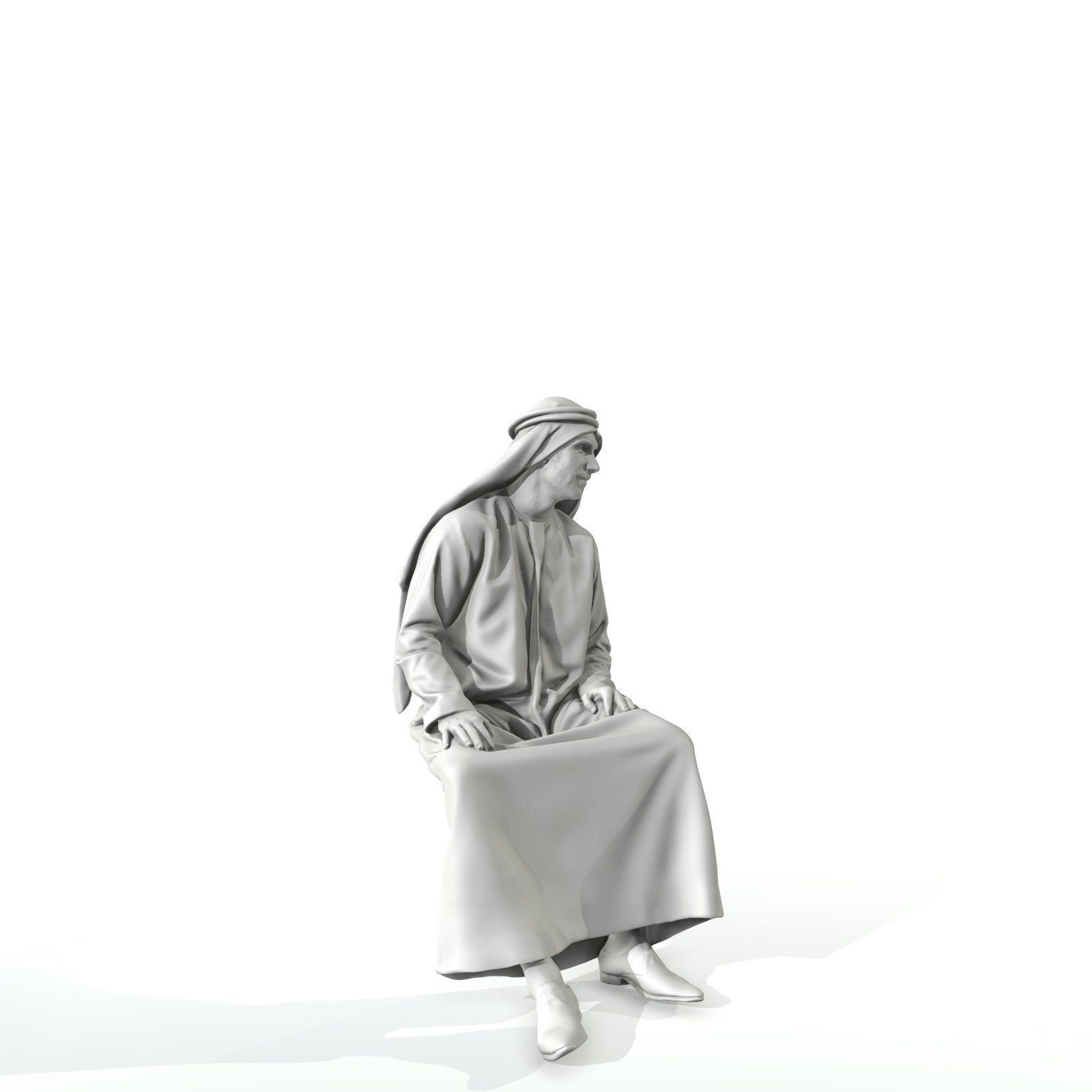 Sitting Arab Man Wearing White Thawb ArMan0004-HD2-O01P01-S 3D model_6