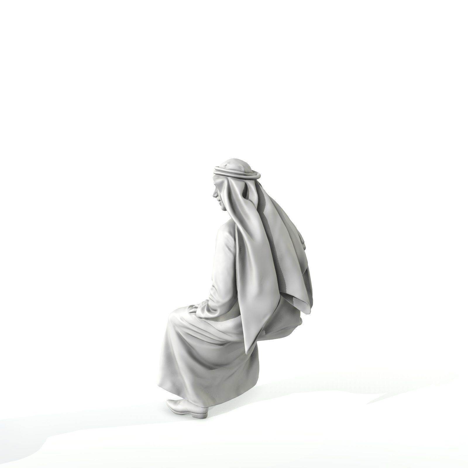 Sitting Arab Man Wearing White Thawb ArMan0004-HD2-O01P01-S 3D model_12