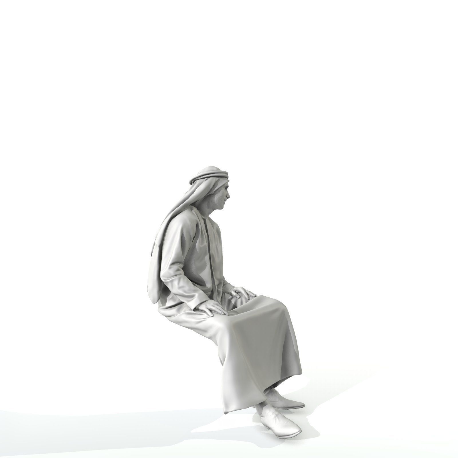 Sitting Arab Man Wearing White Thawb ArMan0004-HD2-O01P01-S 3D model_7