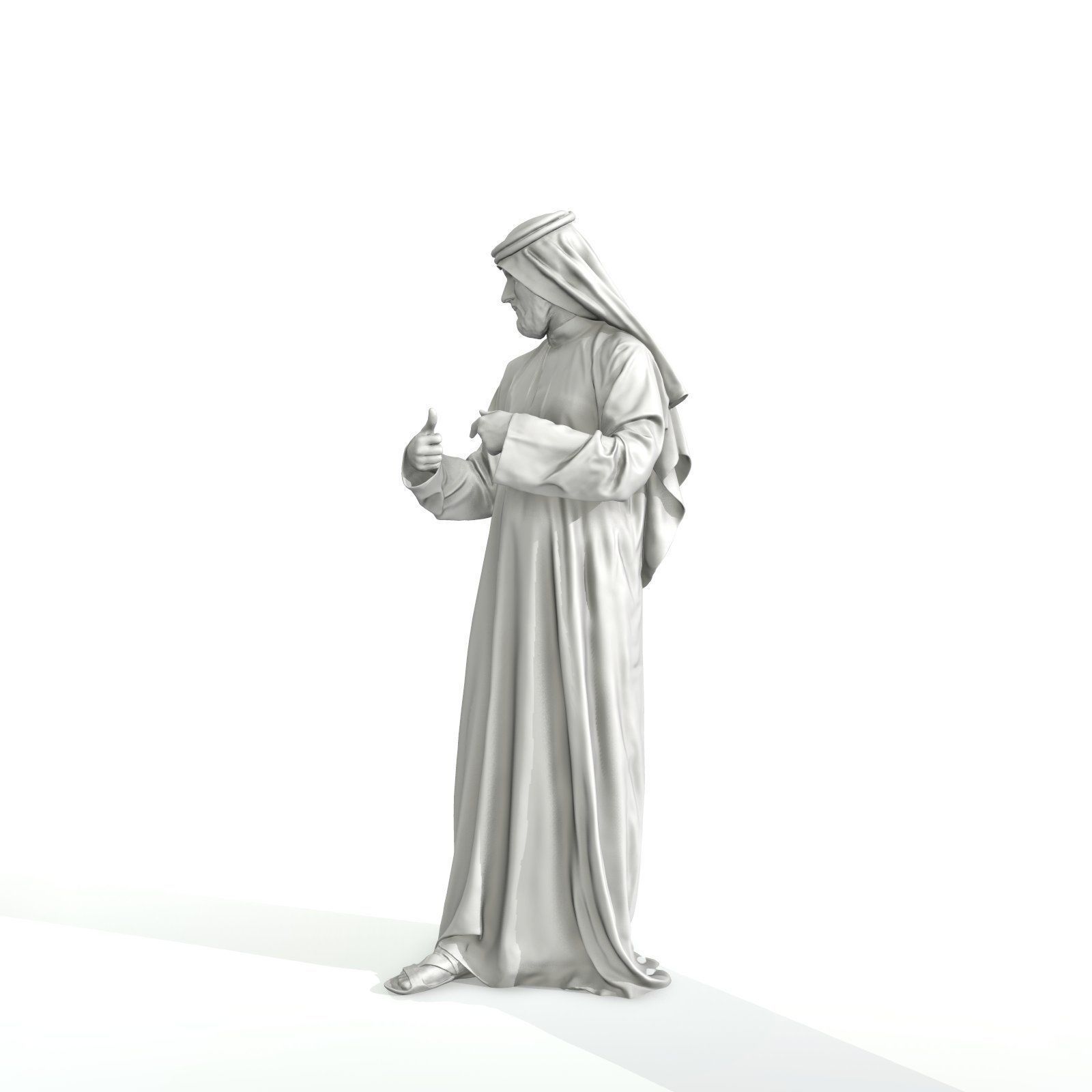 Standing Arab Man Wearing White Thawb ArMan0003-HD2-O01P03-S 3D model_41