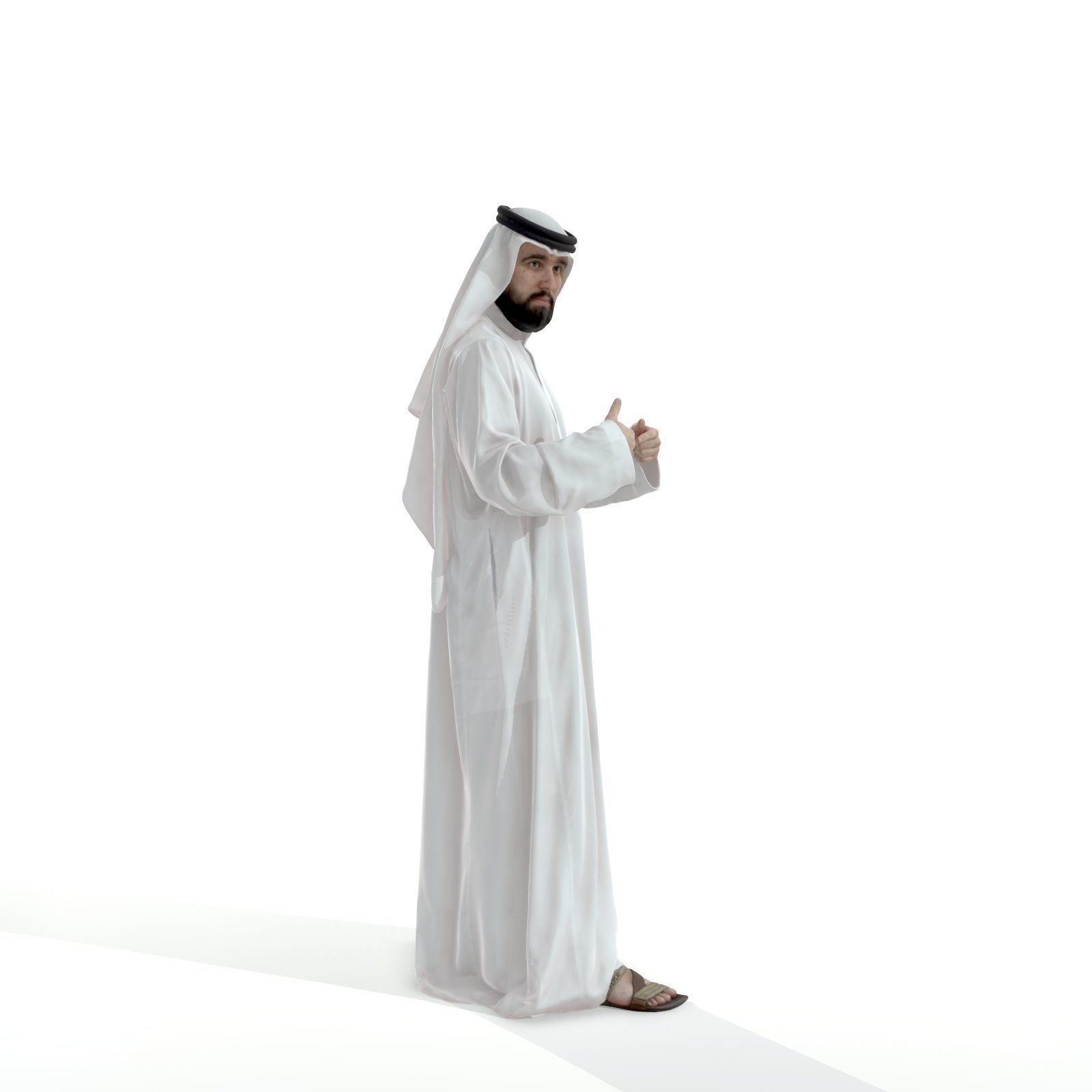 Standing Arab Man Wearing White Thawb ArMan0003-HD2-O01P03-S 3D model_71