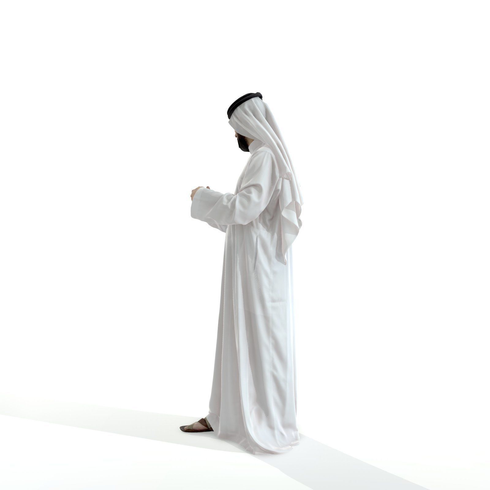 Standing Arab Man Wearing White Thawb ArMan0003-HD2-O01P03-S 3D model_73