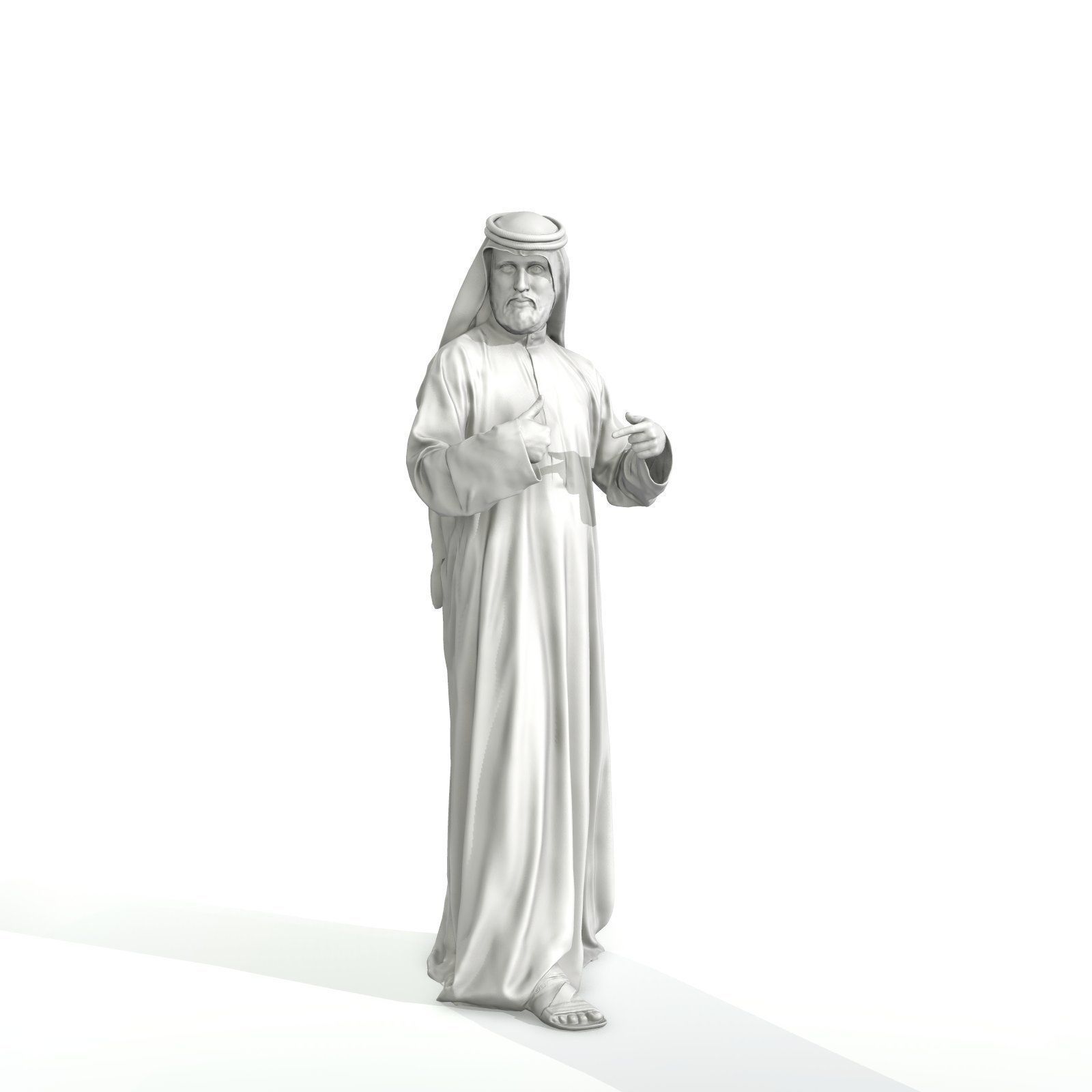 Standing Arab Man Wearing White Thawb ArMan0003-HD2-O01P03-S 3D model_31