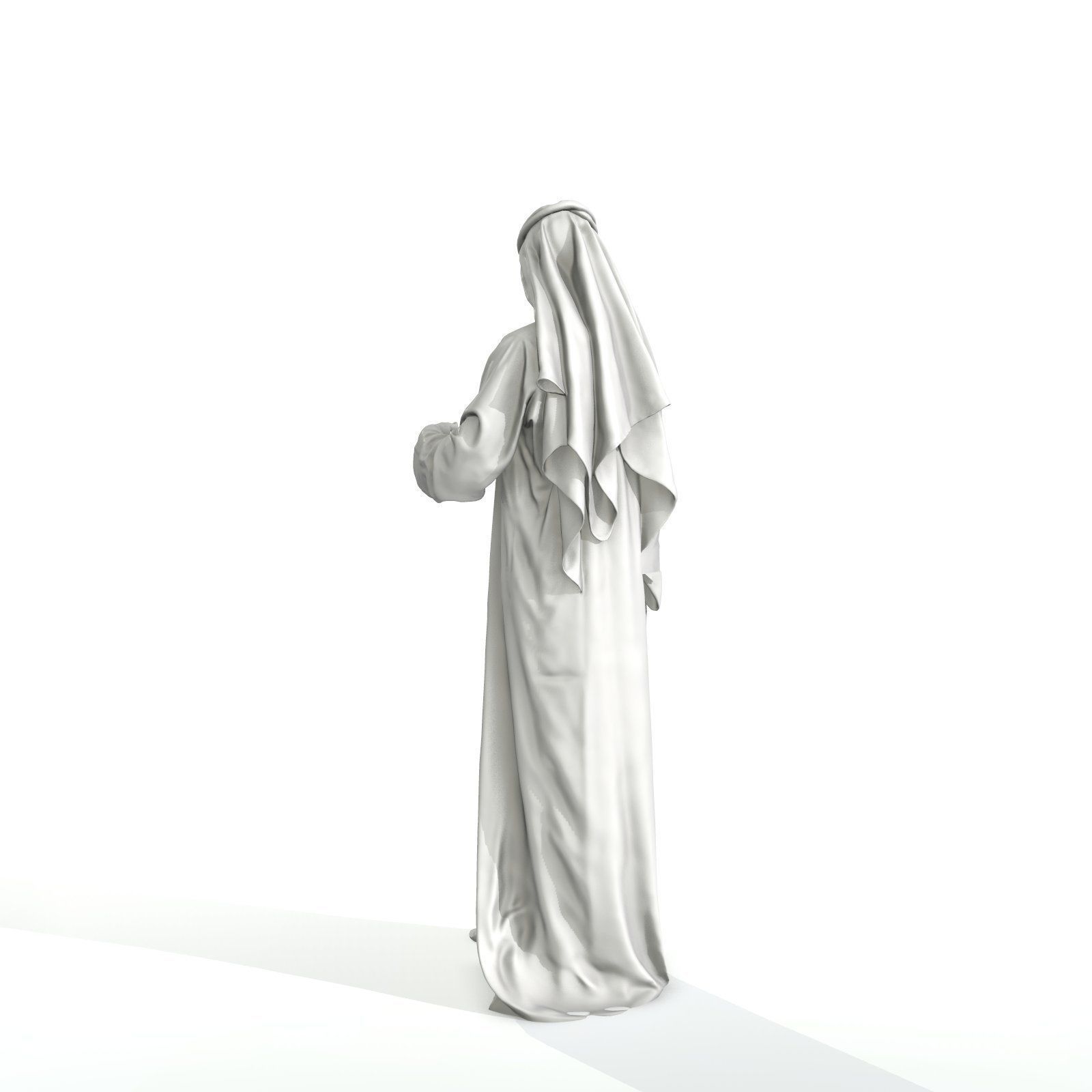 Standing Arab Man Wearing White Thawb ArMan0003-HD2-O01P03-S 3D model_6