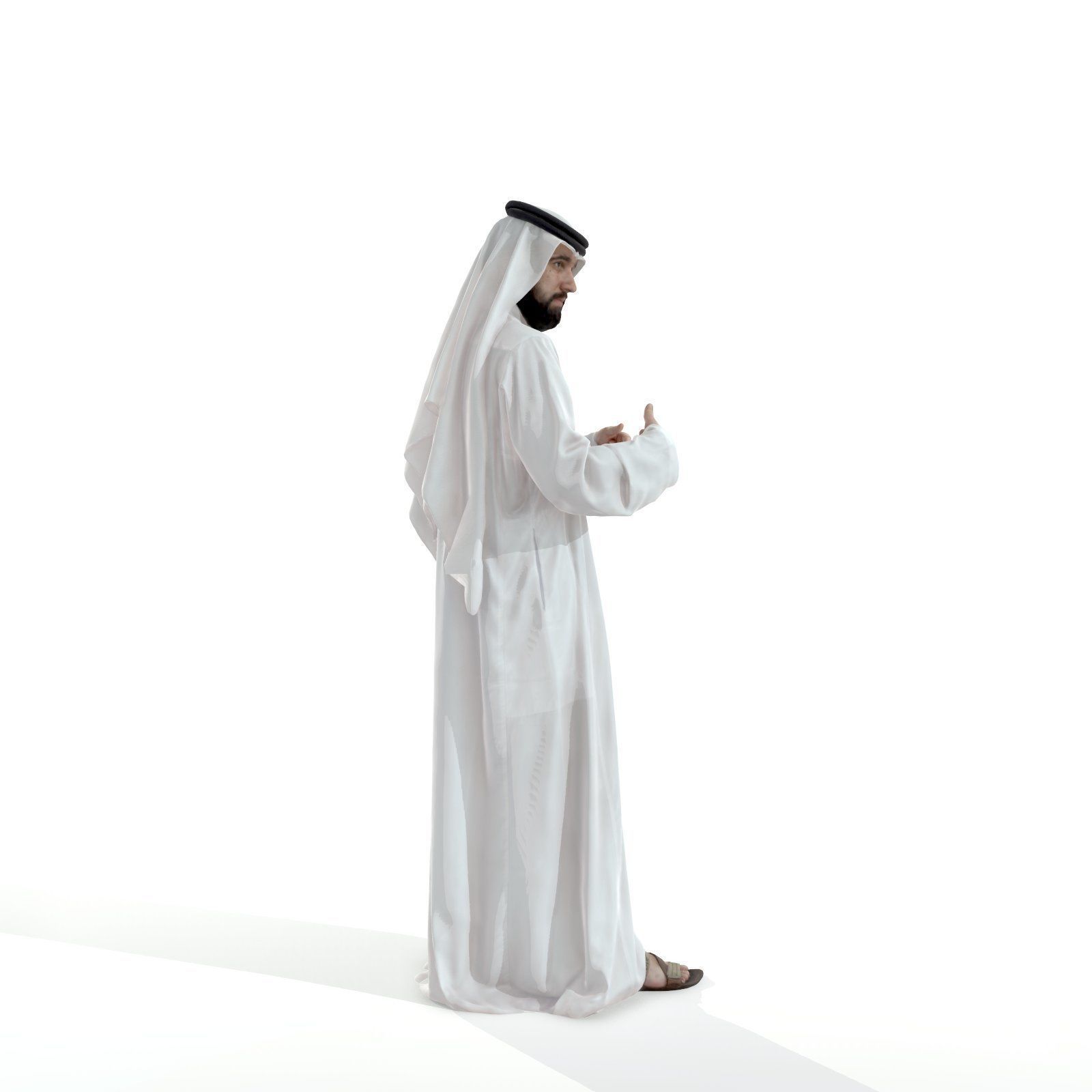 Standing Arab Man Wearing White Thawb ArMan0003-HD2-O01P03-S 3D model_33