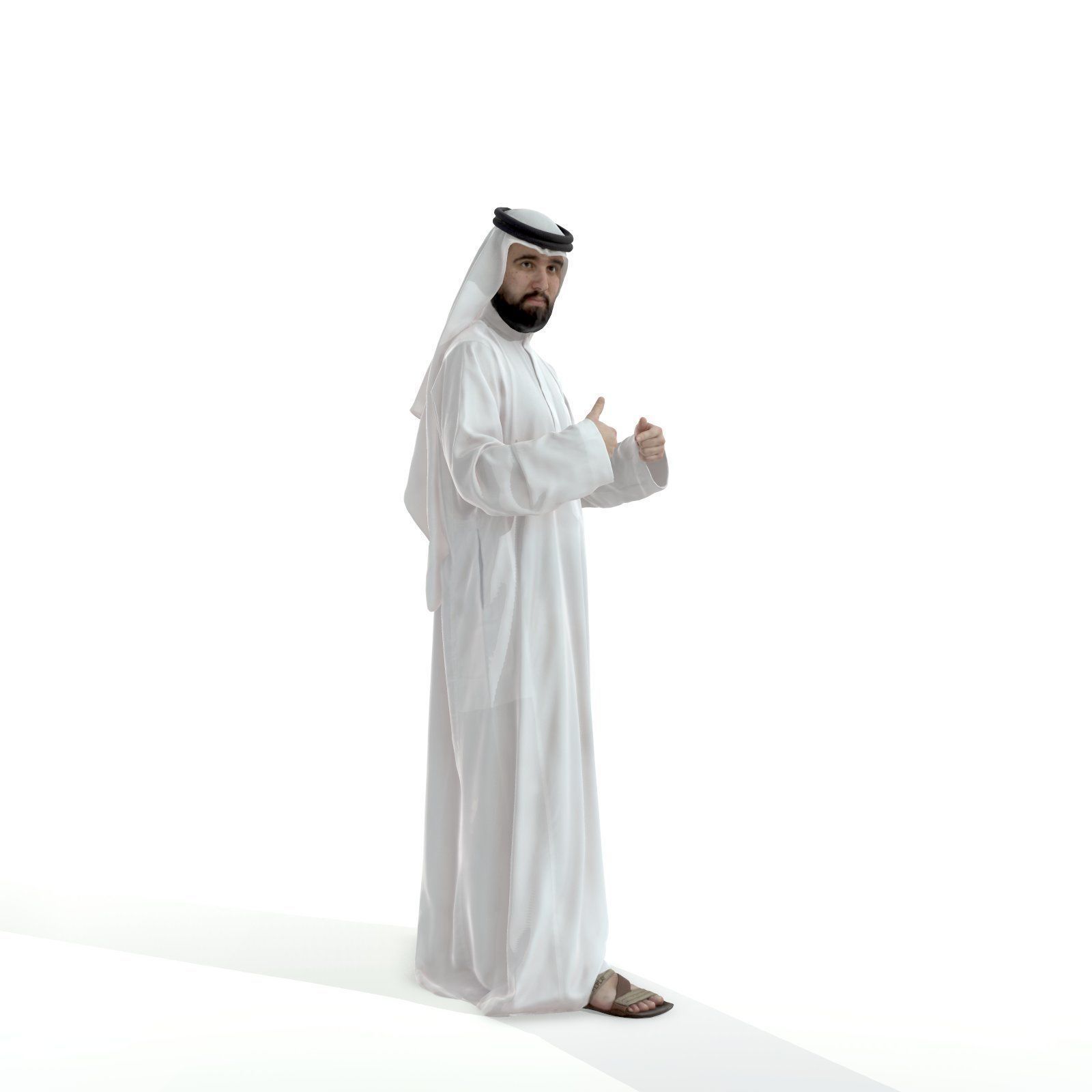 Standing Arab Man Wearing White Thawb ArMan0003-HD2-O01P03-S 3D model_53
