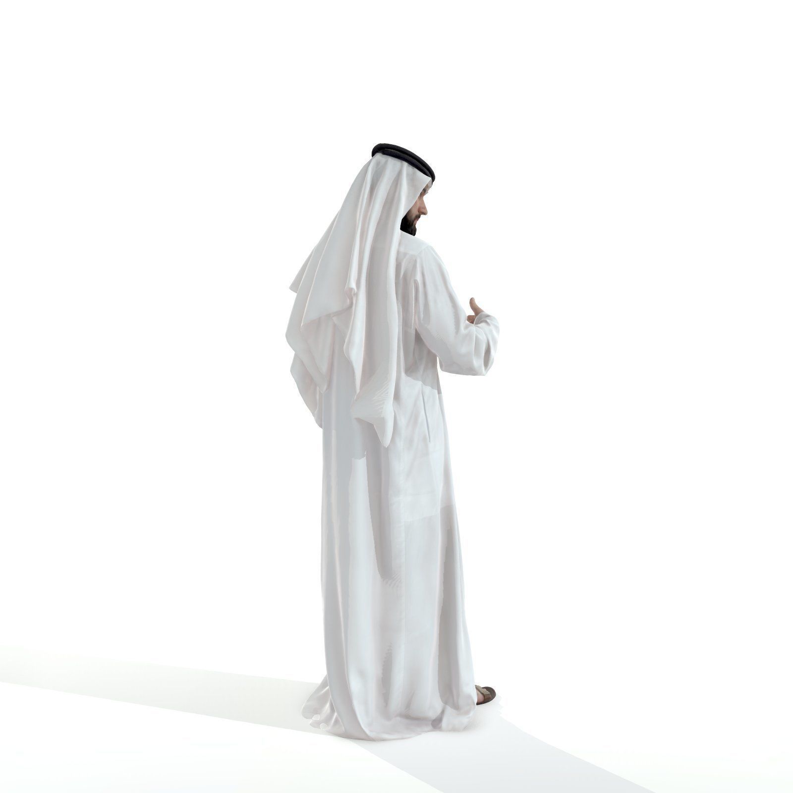 Standing Arab Man Wearing White Thawb ArMan0003-HD2-O01P03-S 3D model_11