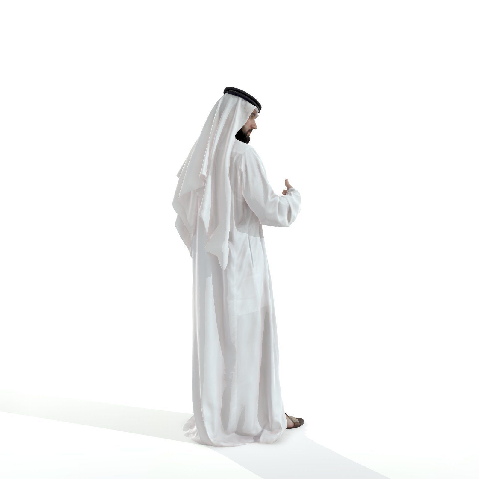 Standing Arab Man Wearing White Thawb ArMan0003-HD2-O01P03-S 3D model_2