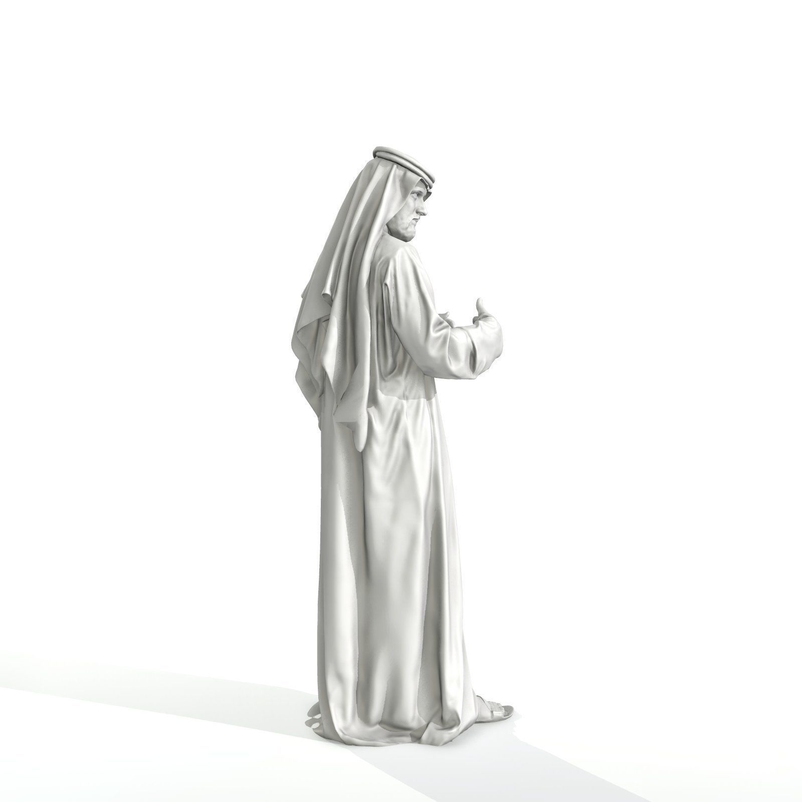 Standing Arab Man Wearing White Thawb ArMan0003-HD2-O01P03-S 3D model_46