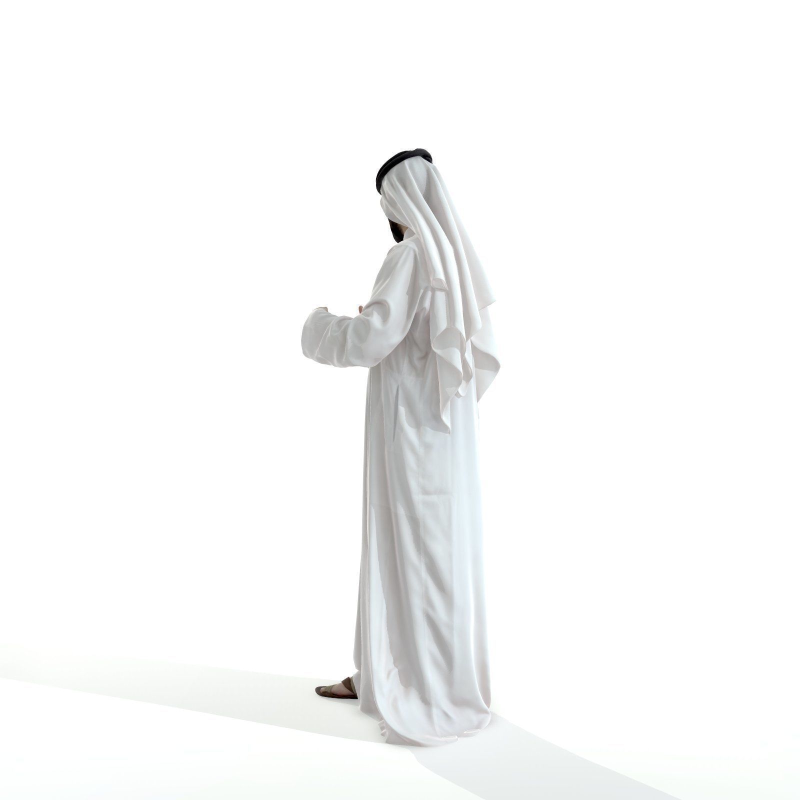 Standing Arab Man Wearing White Thawb ArMan0003-HD2-O01P03-S 3D model_30