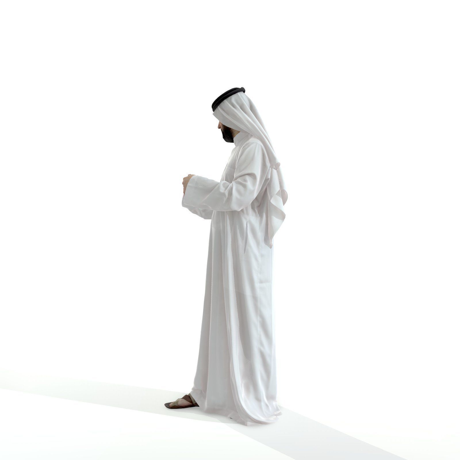 Standing Arab Man Wearing White Thawb ArMan0003-HD2-O01P03-S 3D model_20