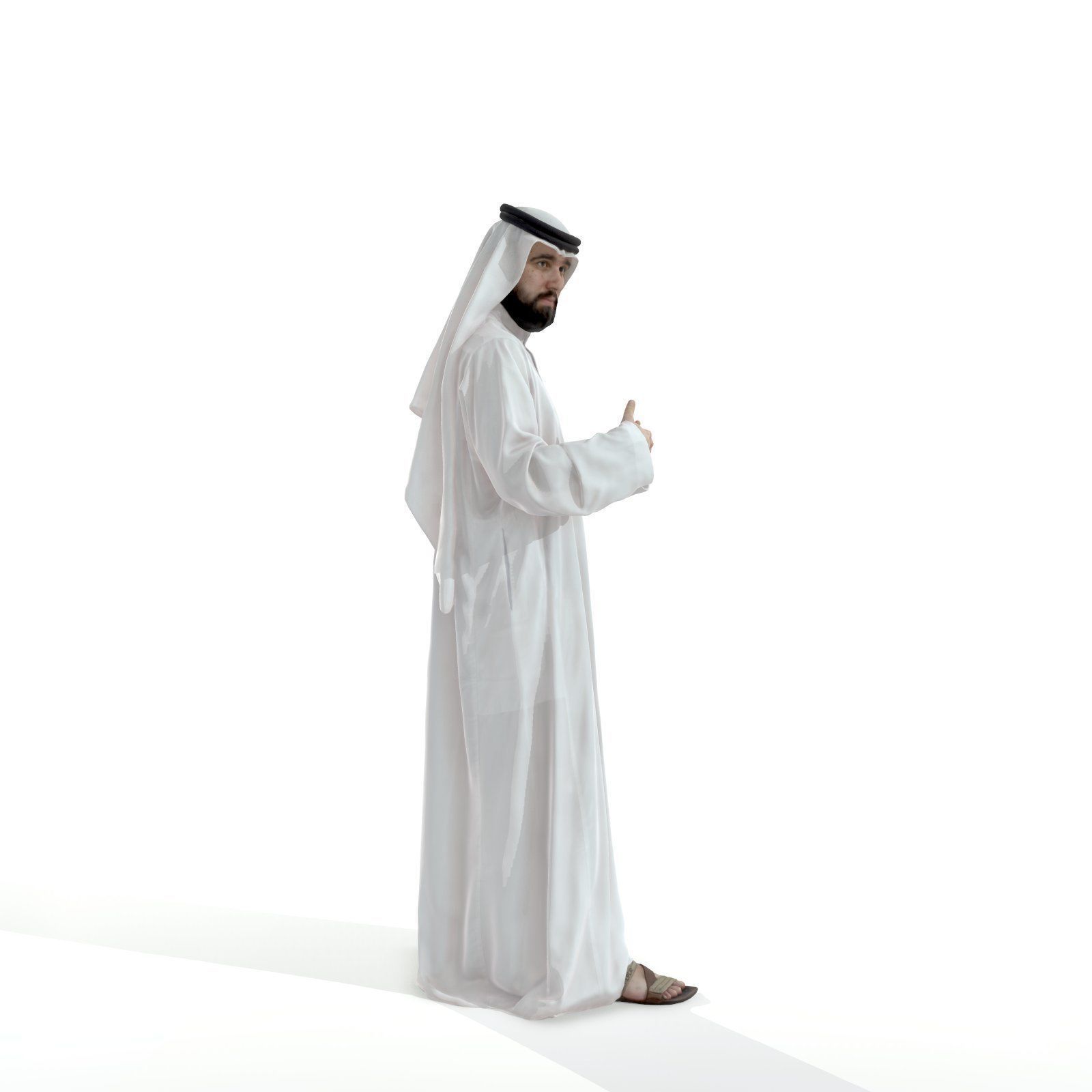 Standing Arab Man Wearing White Thawb ArMan0003-HD2-O01P03-S 3D model_23