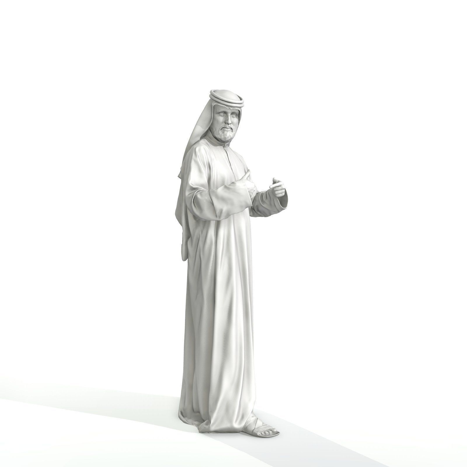 Standing Arab Man Wearing White Thawb ArMan0003-HD2-O01P03-S 3D model_68