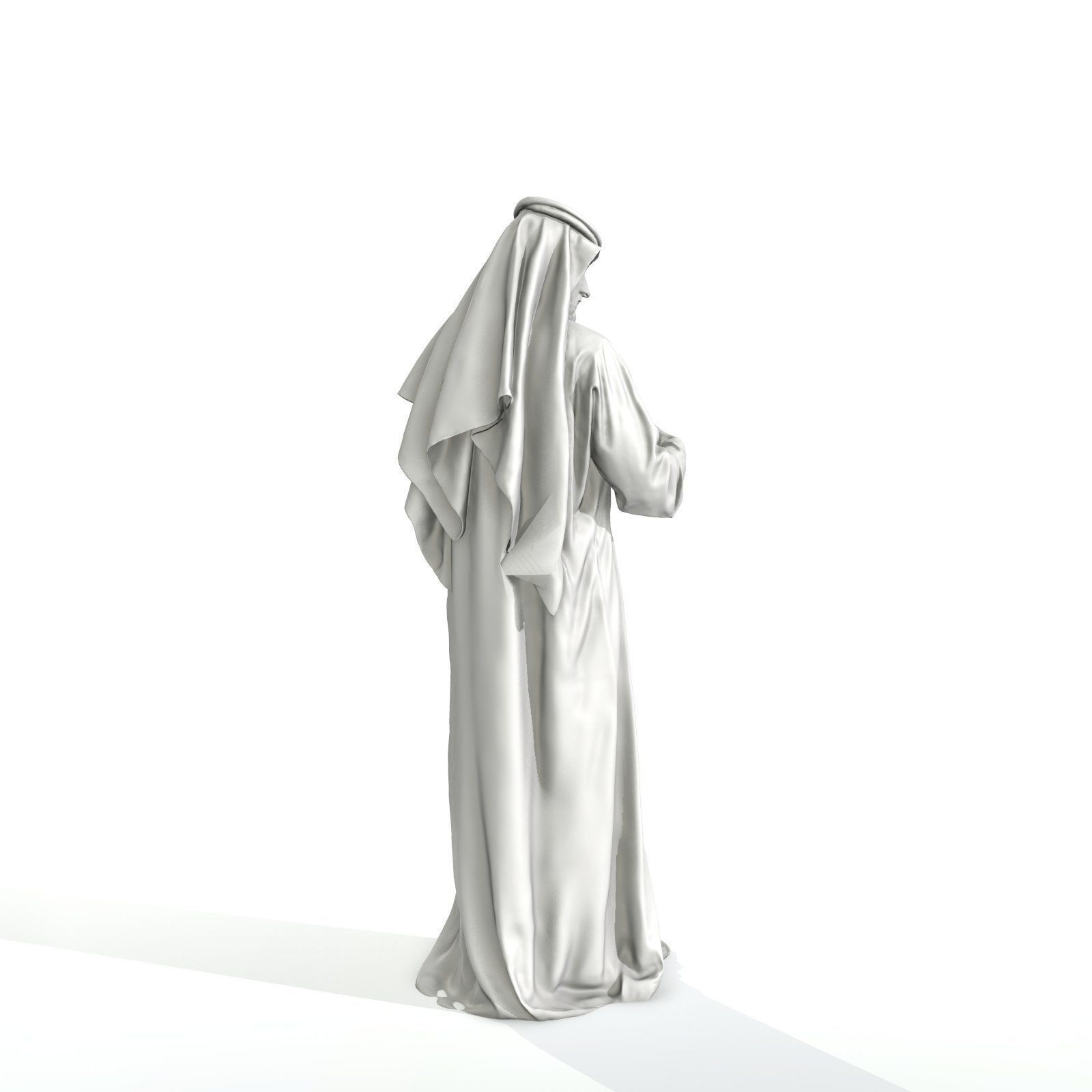 Standing Arab Man Wearing White Thawb ArMan0003-HD2-O01P03-S 3D model_3