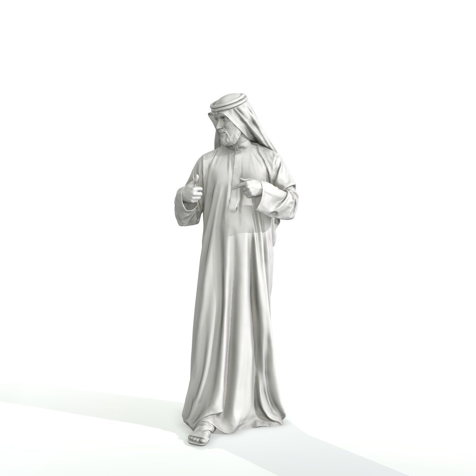 Standing Arab Man Wearing White Thawb ArMan0003-HD2-O01P03-S 3D model_66