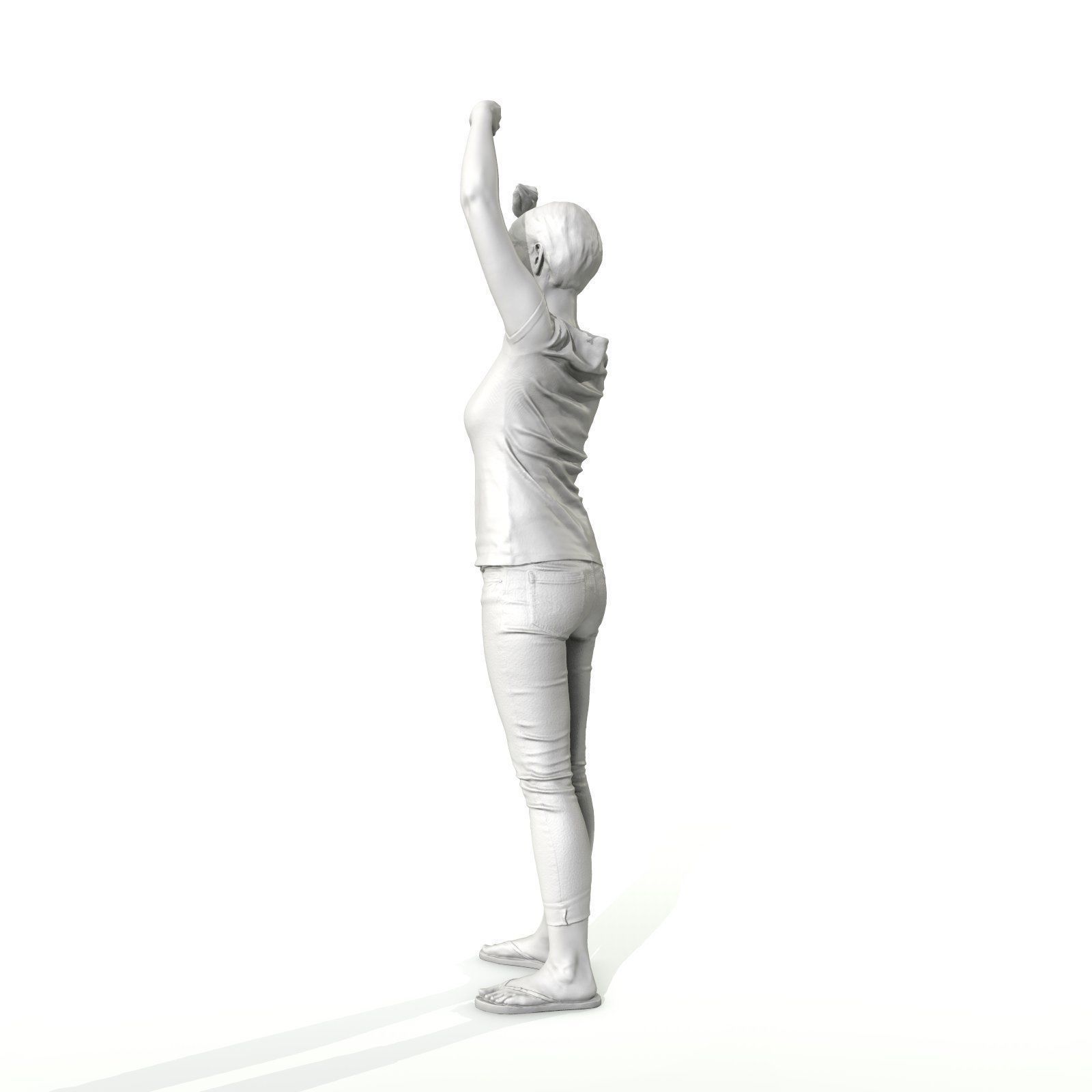 Happy Smiling Woman Wearing White T-Shirt CWom0321-HD2-O01P01-S 3D model_61