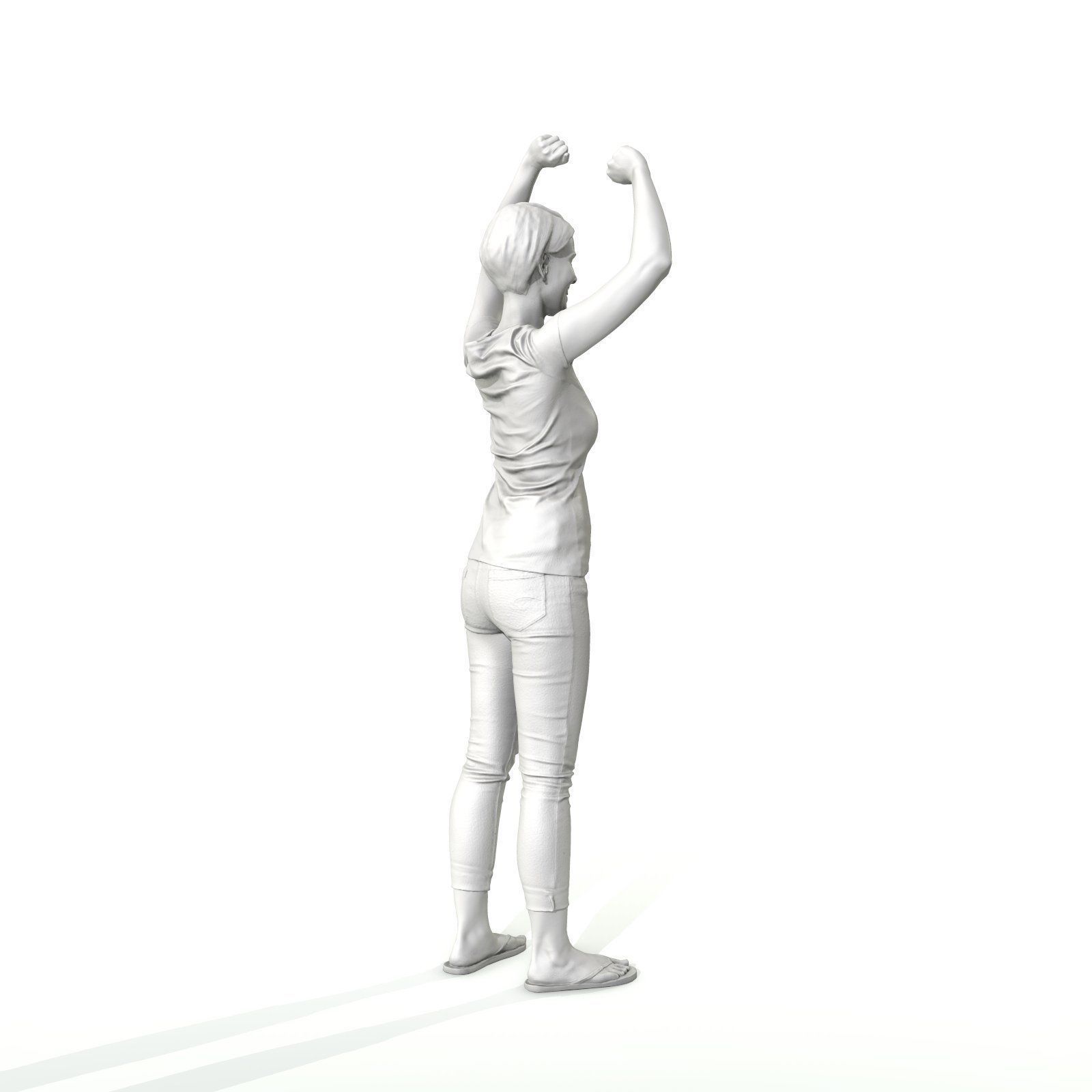 Happy Smiling Woman Wearing White T-Shirt CWom0321-HD2-O01P01-S 3D model_71