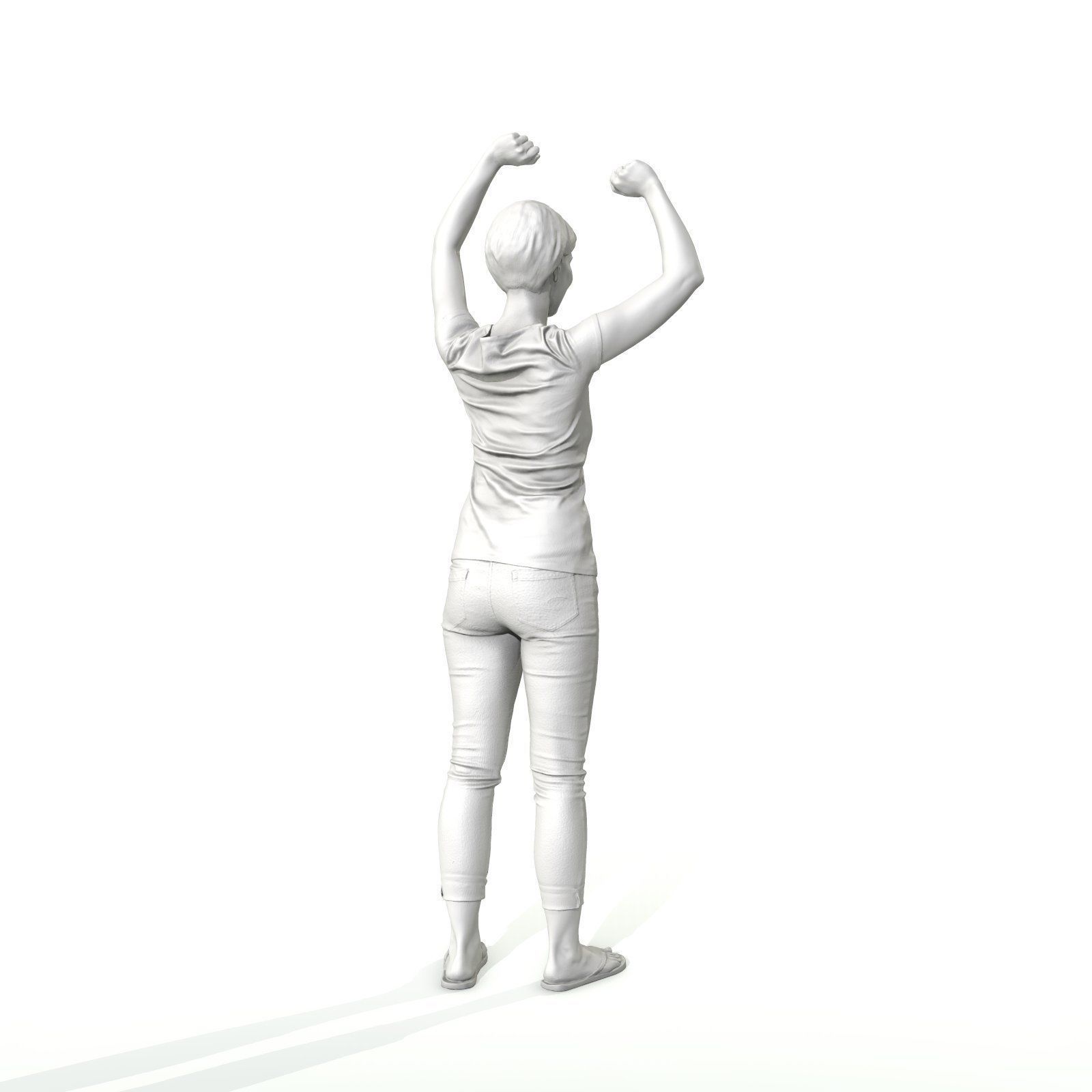 Happy Smiling Woman Wearing White T-Shirt CWom0321-HD2-O01P01-S 3D model_14