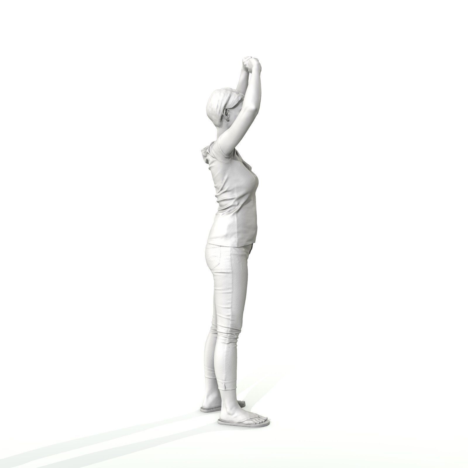 Happy Smiling Woman Wearing White T-Shirt CWom0321-HD2-O01P01-S 3D model_50