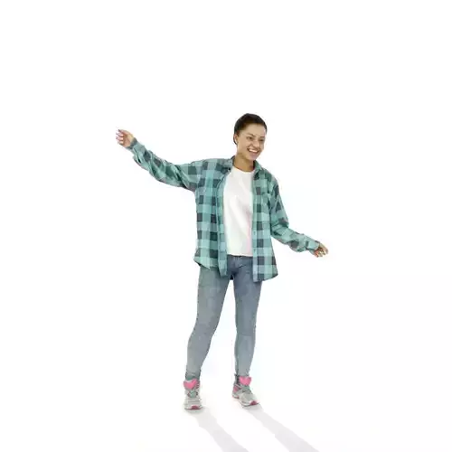 Happy Dancing Teenager Wearing blue Shirt CWom0320-HD2-O01P01-S 3D model