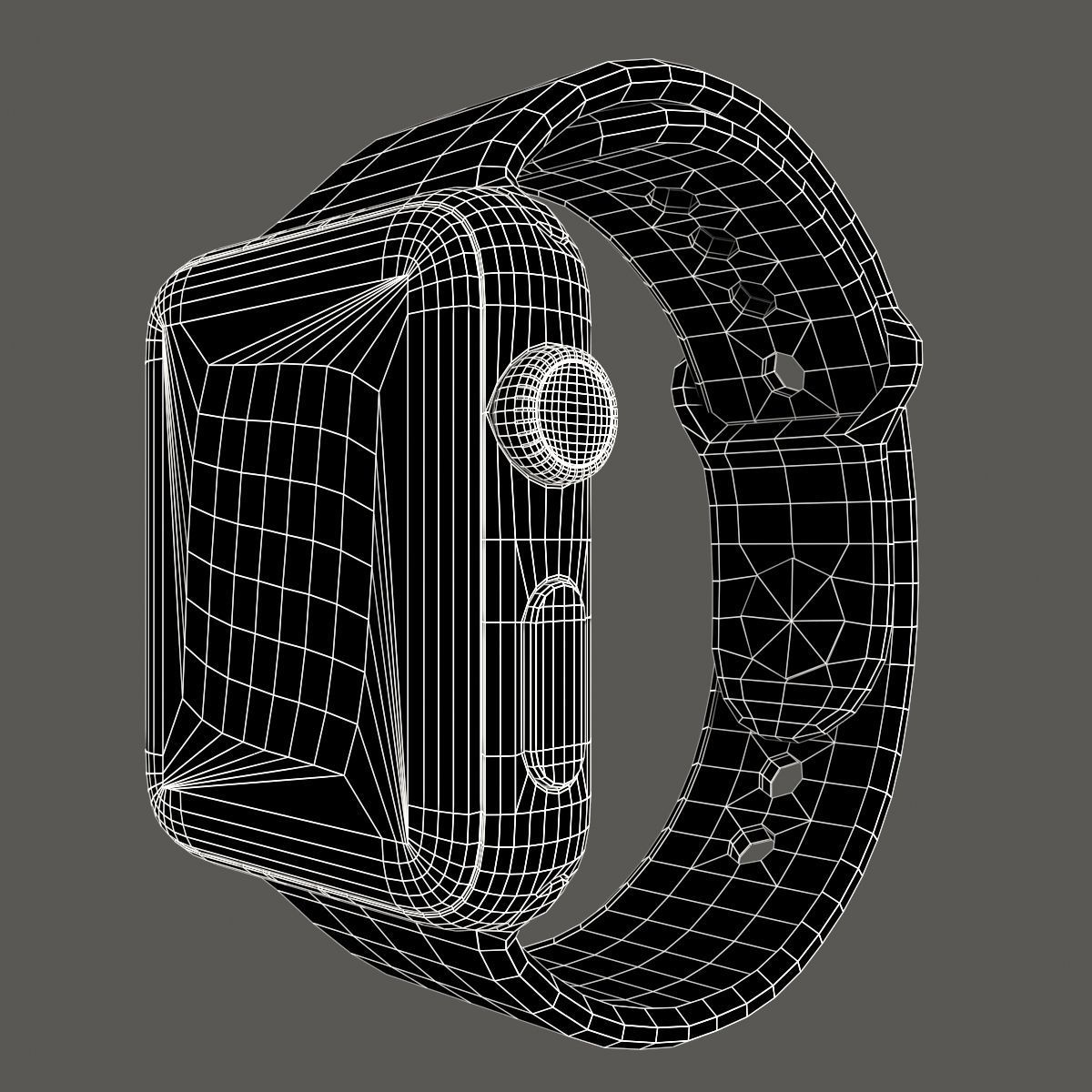 Apple Watch Edition Series 3 42mm with Sport Band Ceramic White 3D model_7