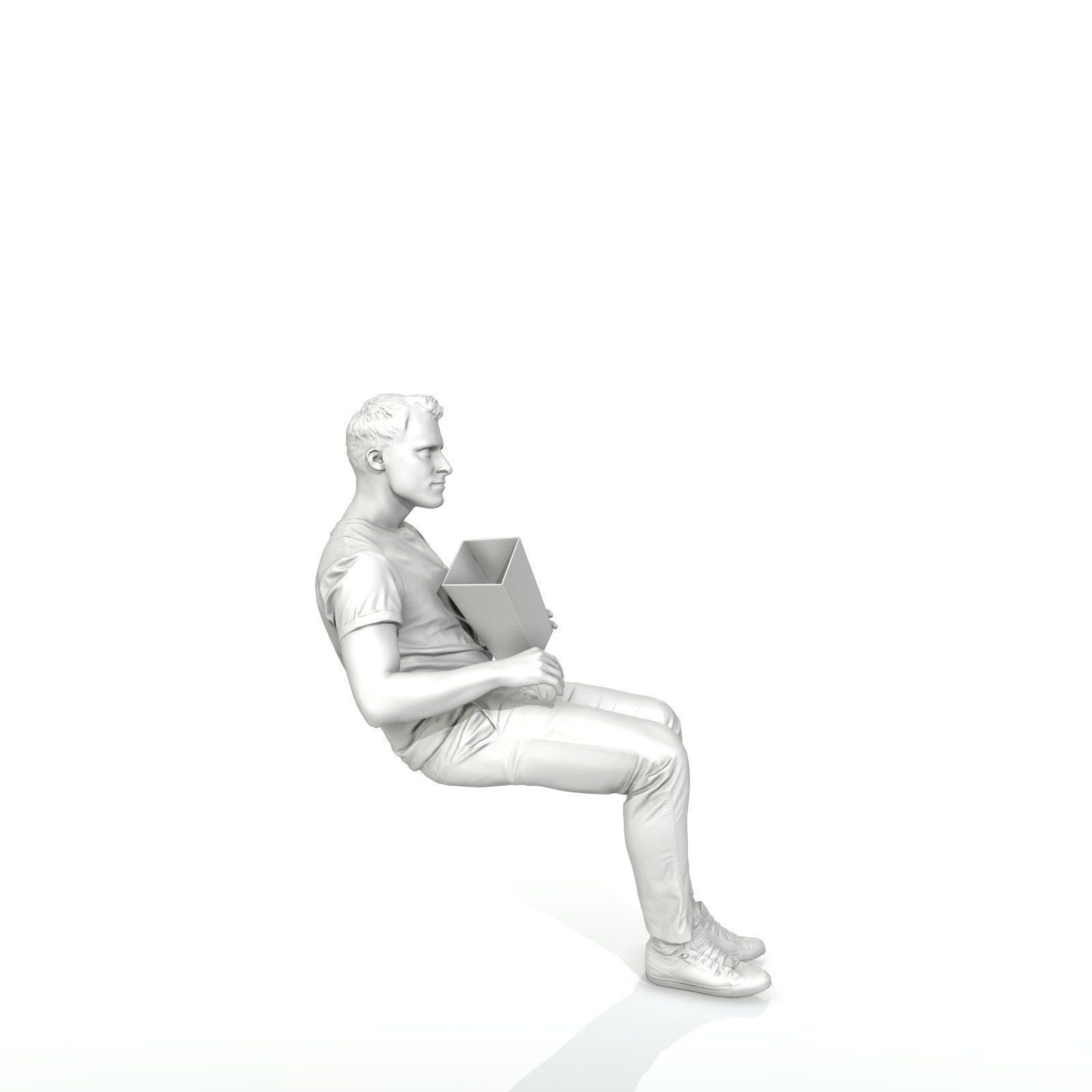 Casual Man Sitting and Eating Popcorn CMan0315-HD2-O01P01-S 3D model_27