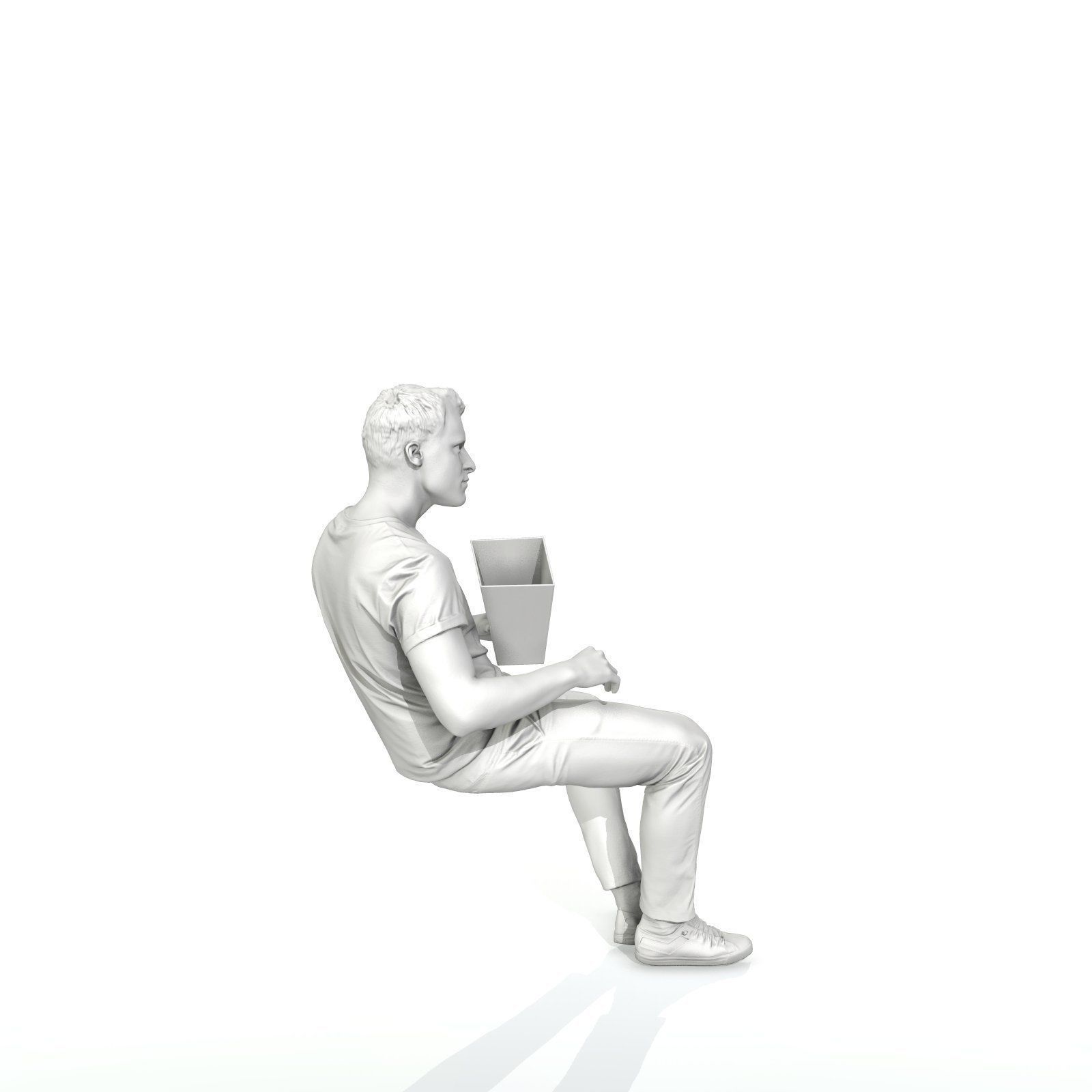 Casual Man Sitting and Eating Popcorn CMan0315-HD2-O01P01-S 3D model_67