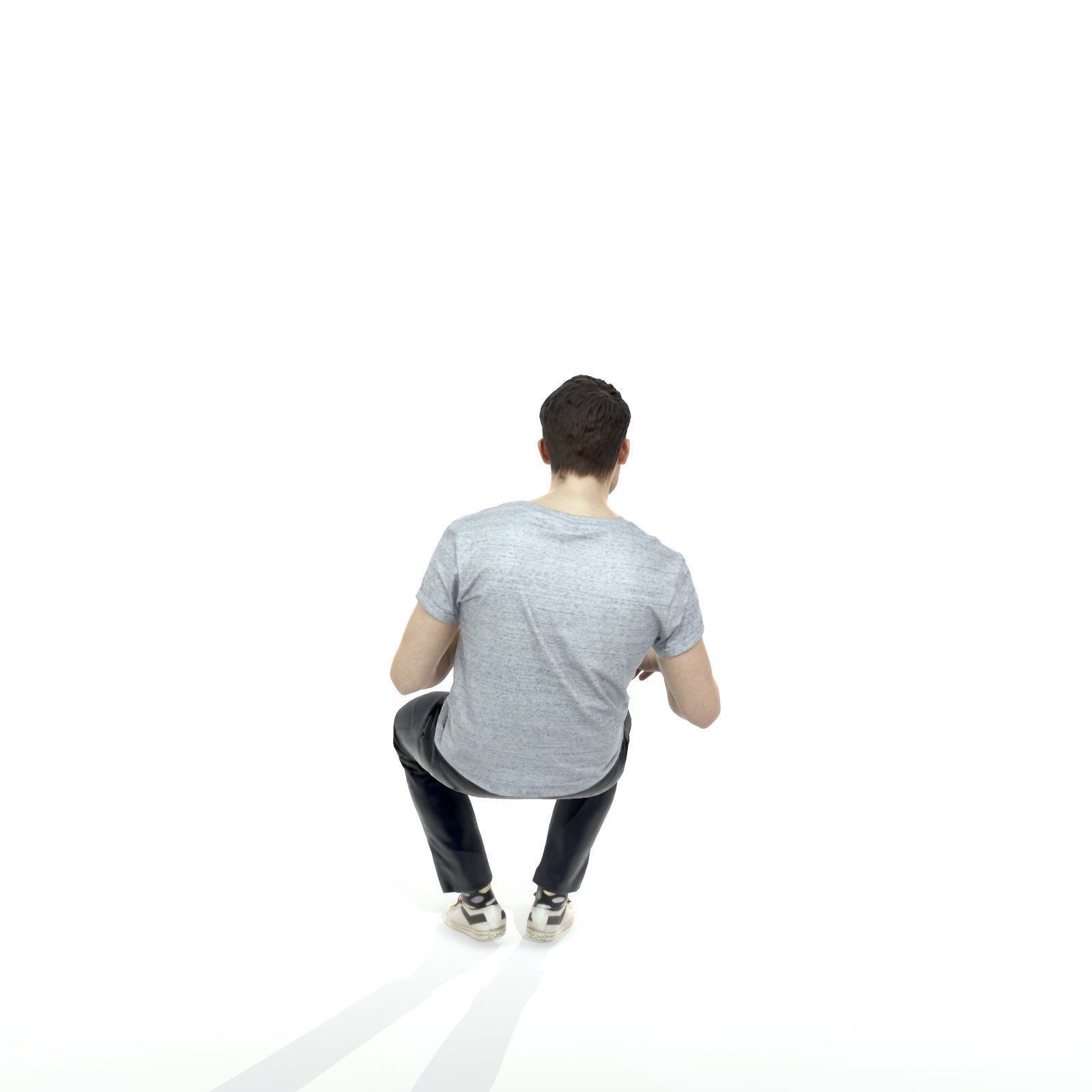 Casual Man Sitting and Eating Popcorn CMan0315-HD2-O01P01-S 3D model_4