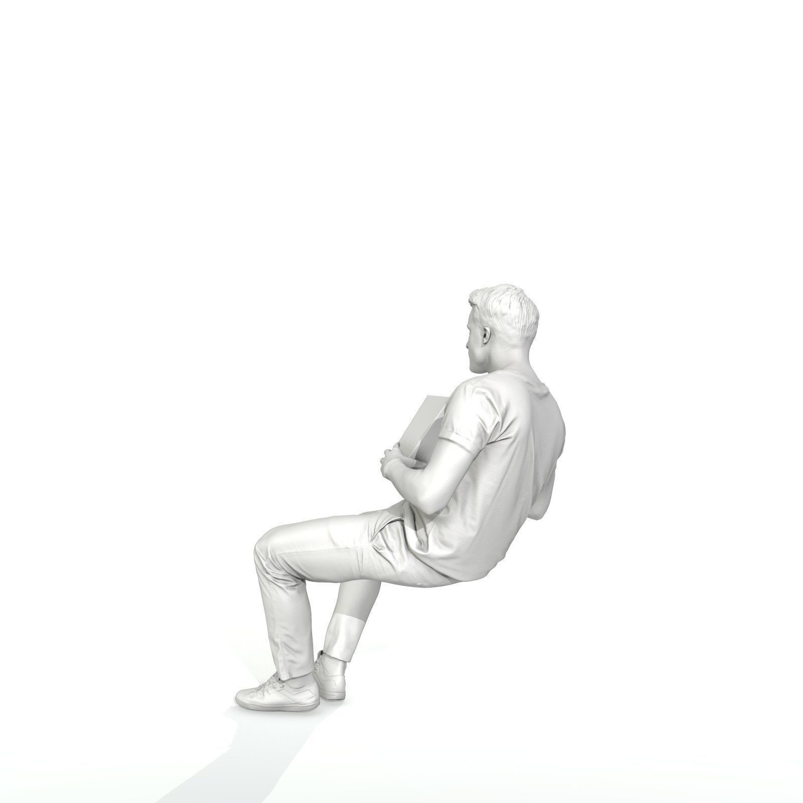 Casual Man Sitting and Eating Popcorn CMan0315-HD2-O01P01-S 3D model_34