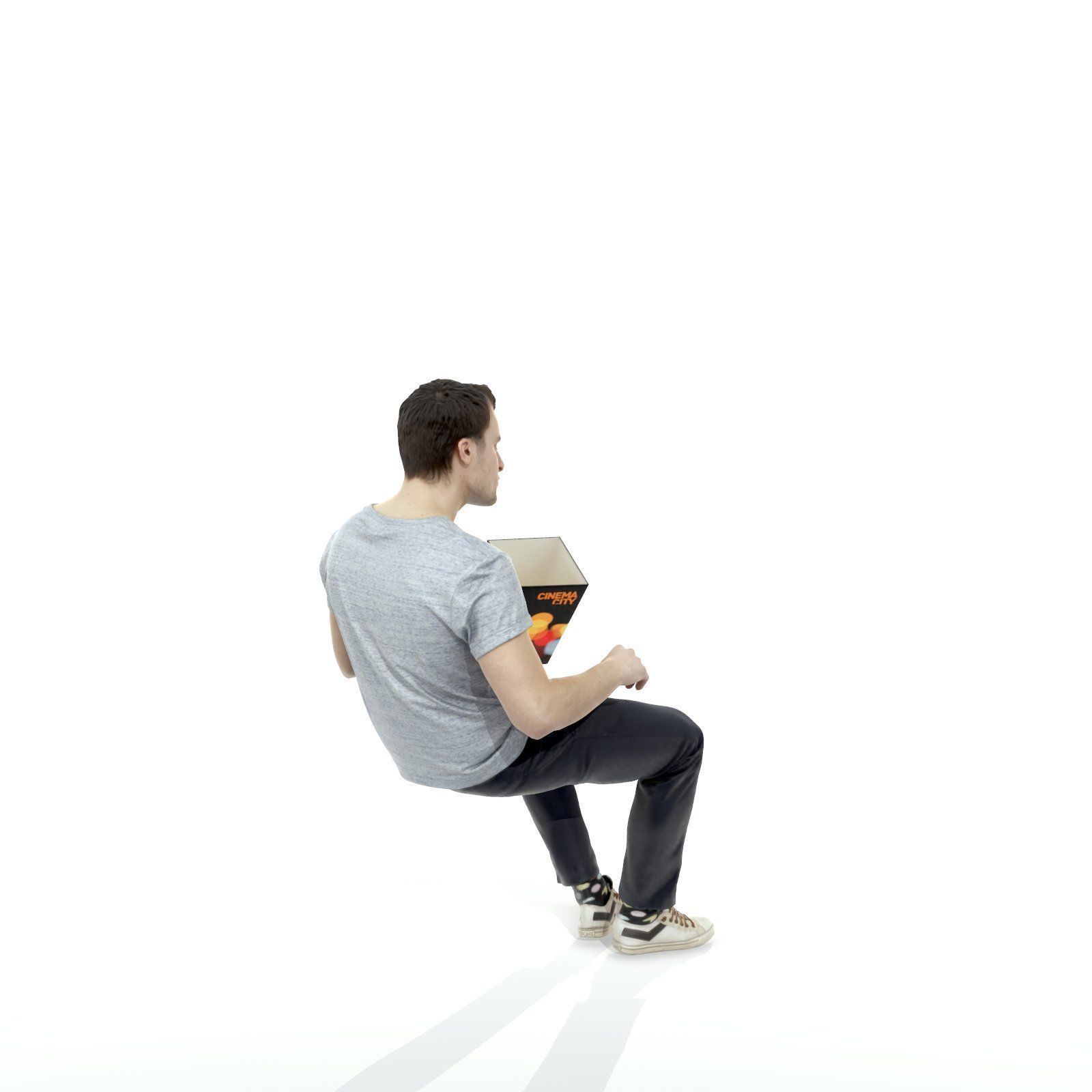 Casual Man Sitting and Eating Popcorn CMan0315-HD2-O01P01-S 3D model_64
