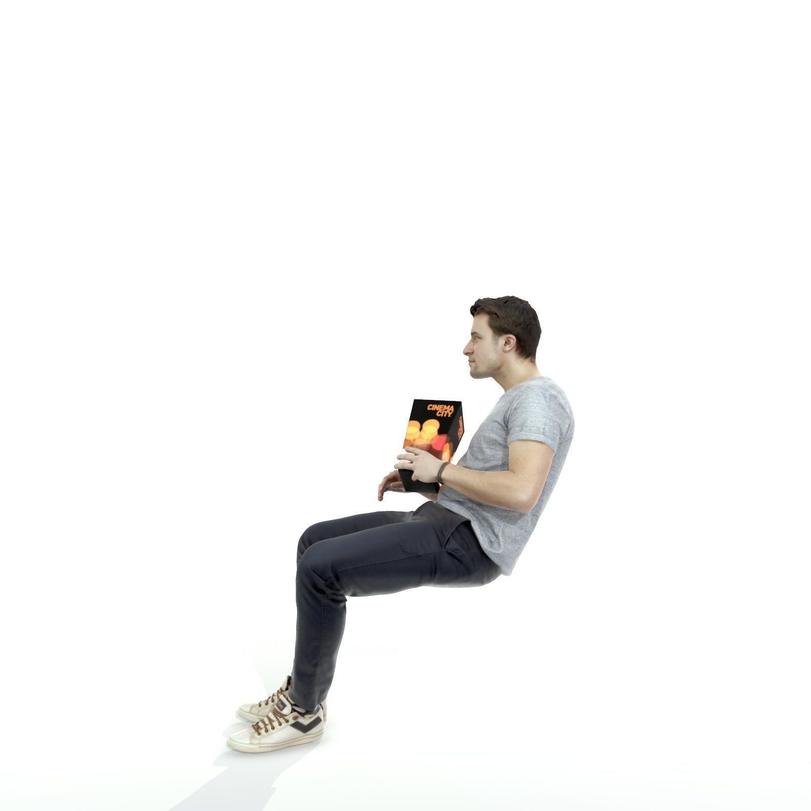 Casual Man Sitting and Eating Popcorn CMan0315-HD2-O01P01-S 3D model_44