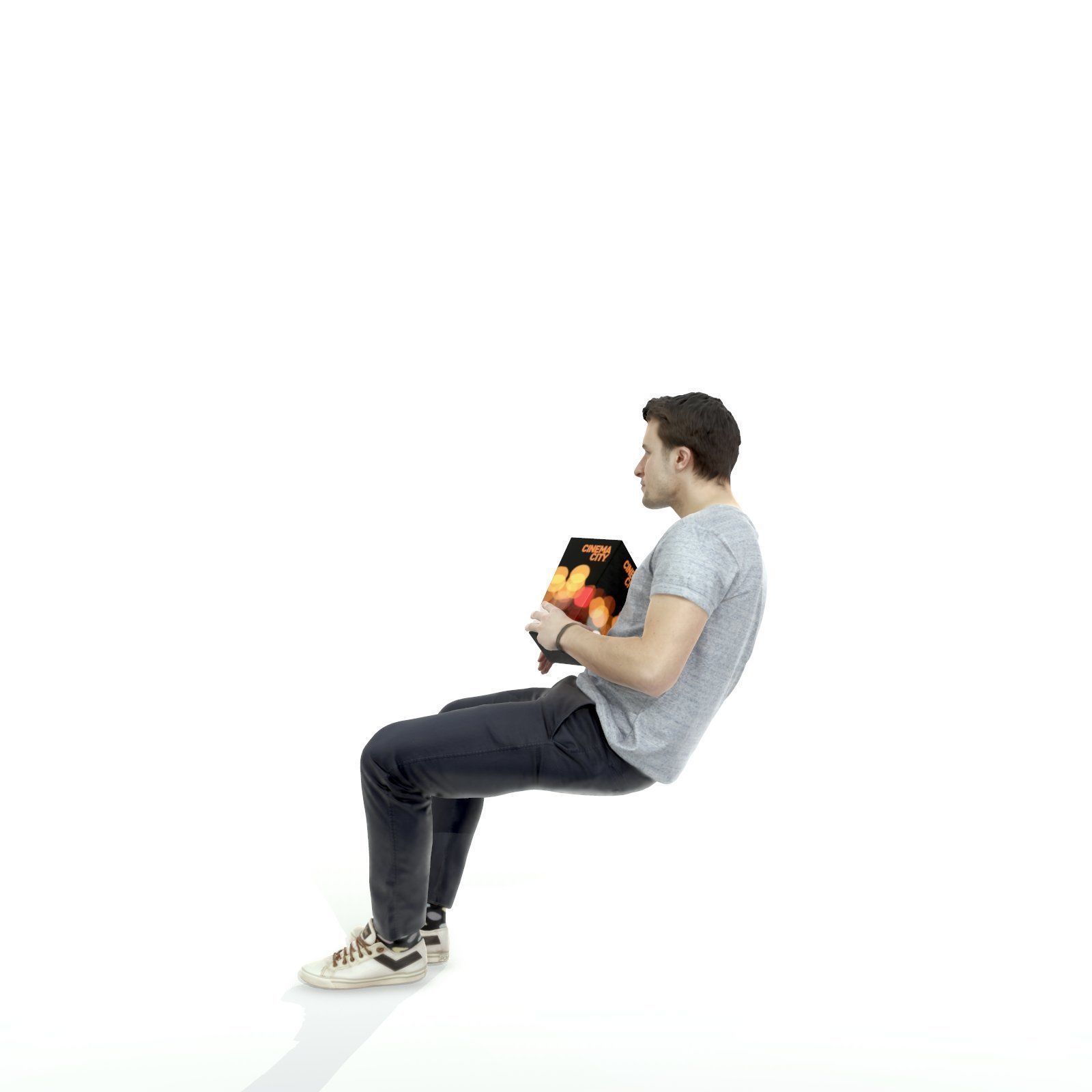 Casual Man Sitting and Eating Popcorn CMan0315-HD2-O01P01-S 3D model_35