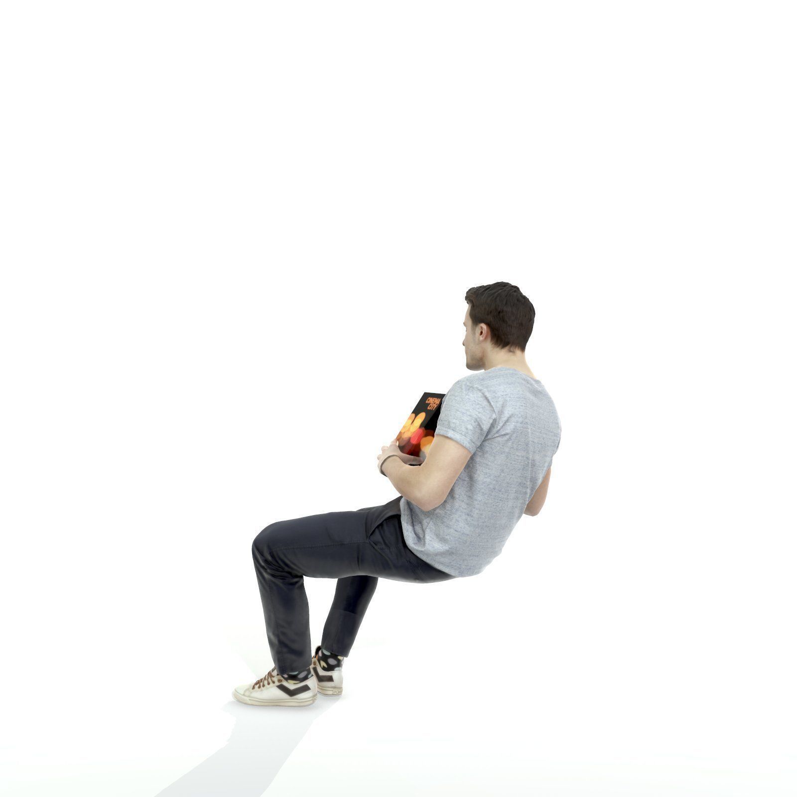 Casual Man Sitting and Eating Popcorn CMan0315-HD2-O01P01-S 3D model_48